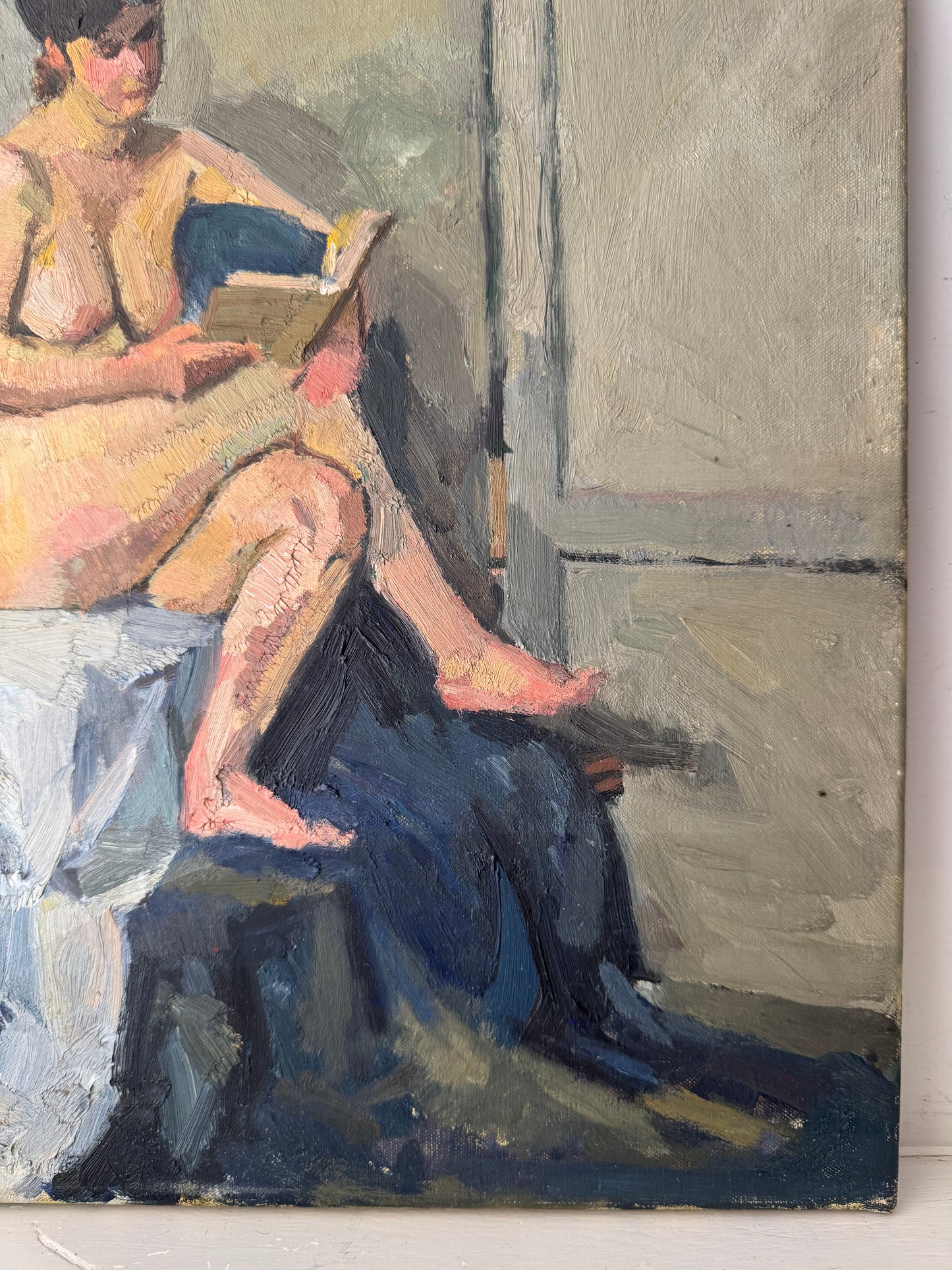 Beautiful Mid Century Nude Oil On Canvas