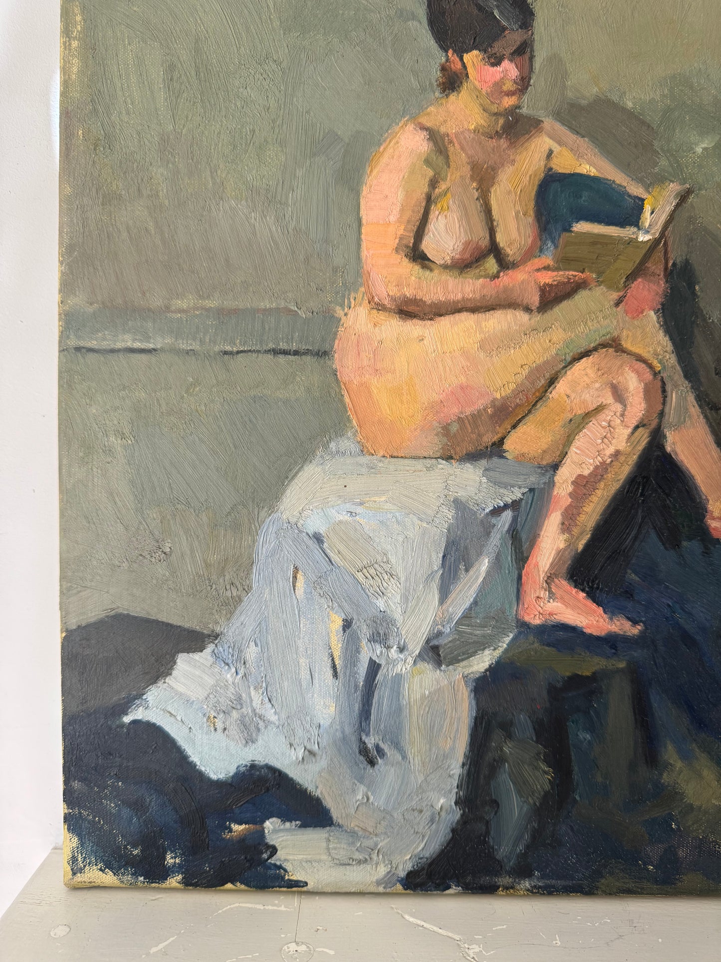 Beautiful Mid Century Nude Oil On Canvas