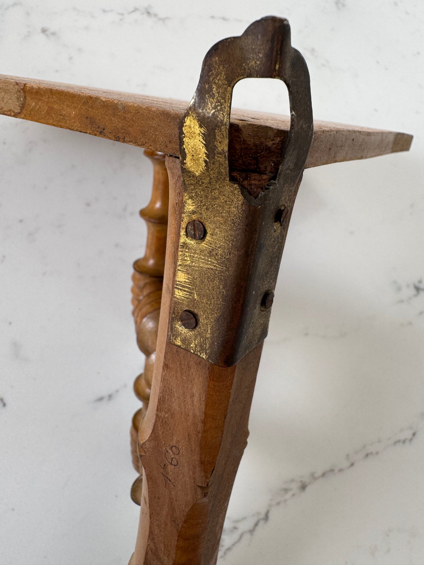 Antique French Faux Bamboo Corner Shelf