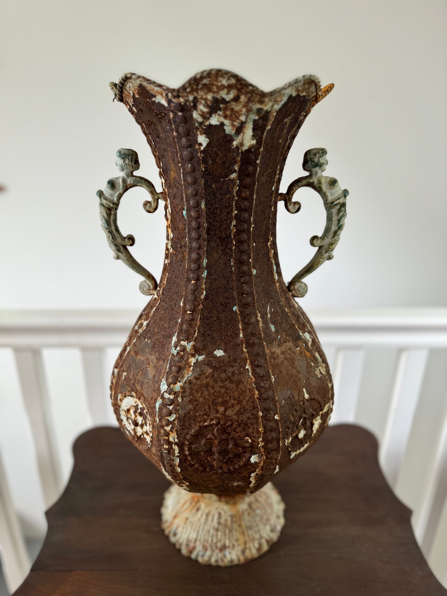 Vintage Rustic Metal Vase
