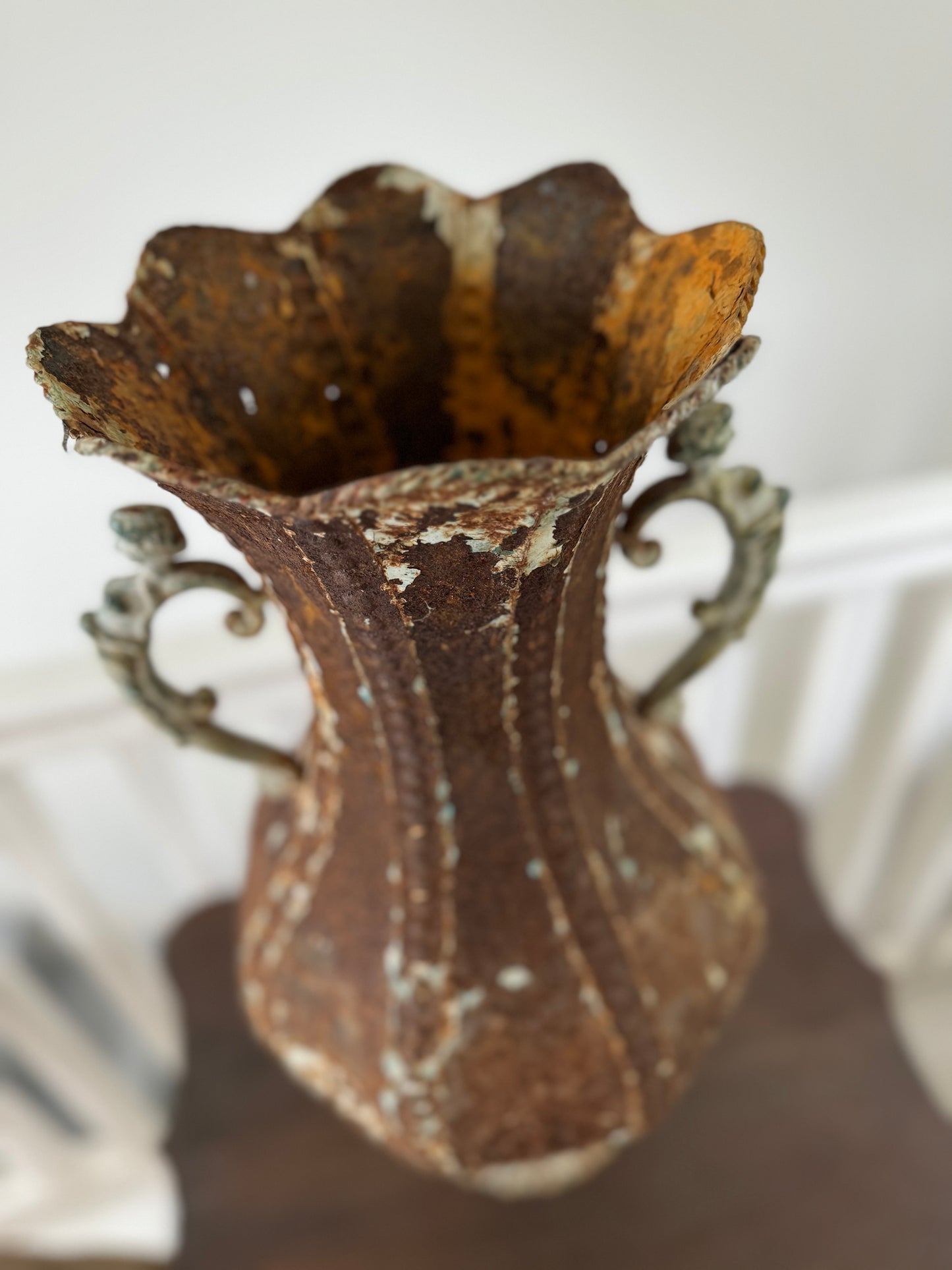Vintage Rustic Metal Vase