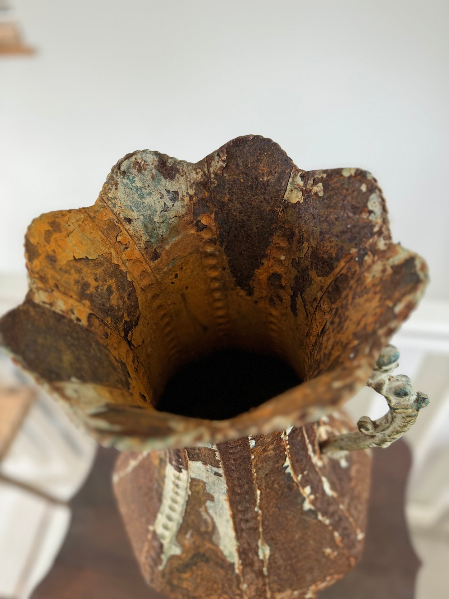 Vintage Rustic Metal Vase