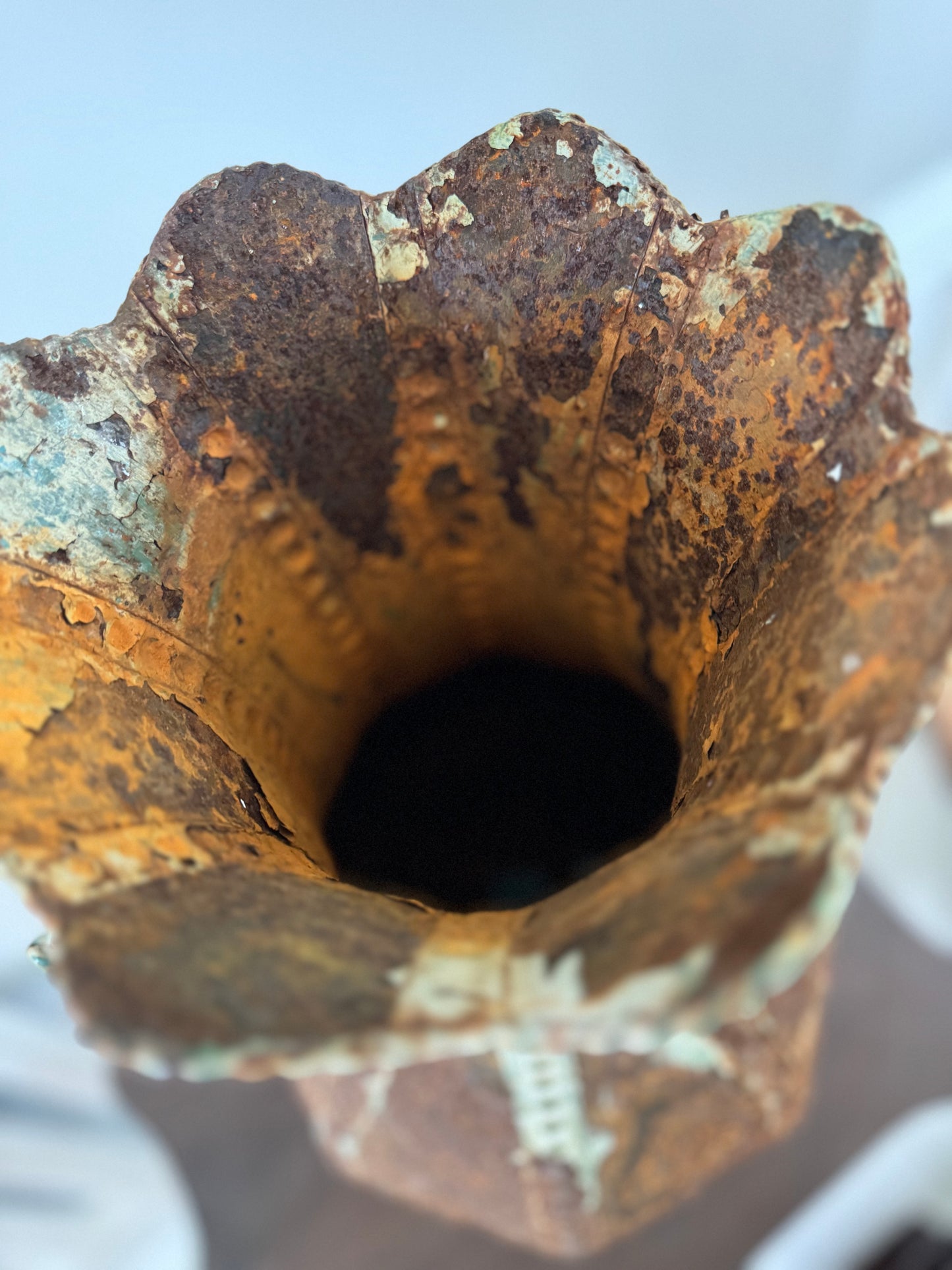 Vintage Rustic Metal Vase