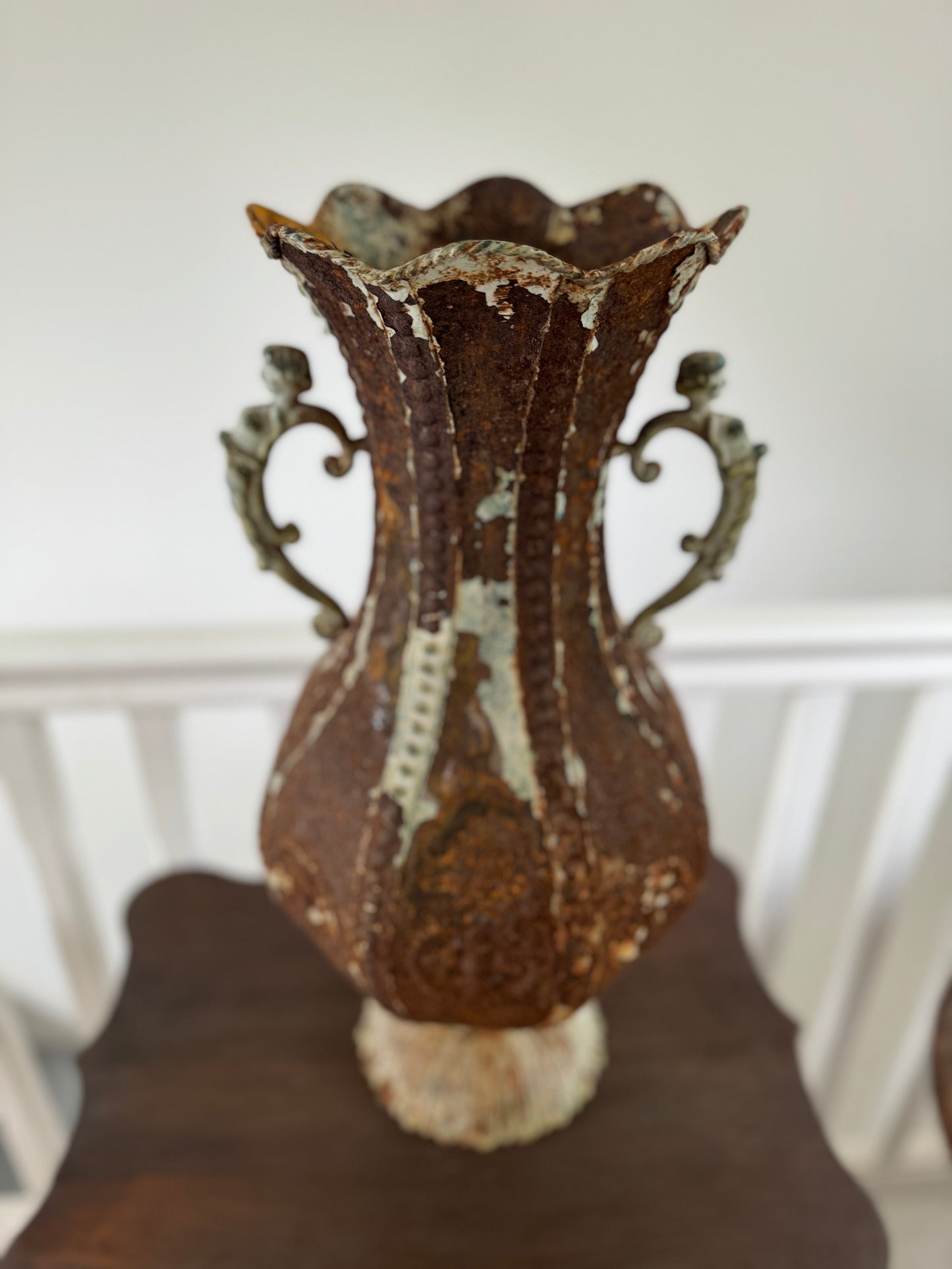 Vintage Rustic Metal Vase