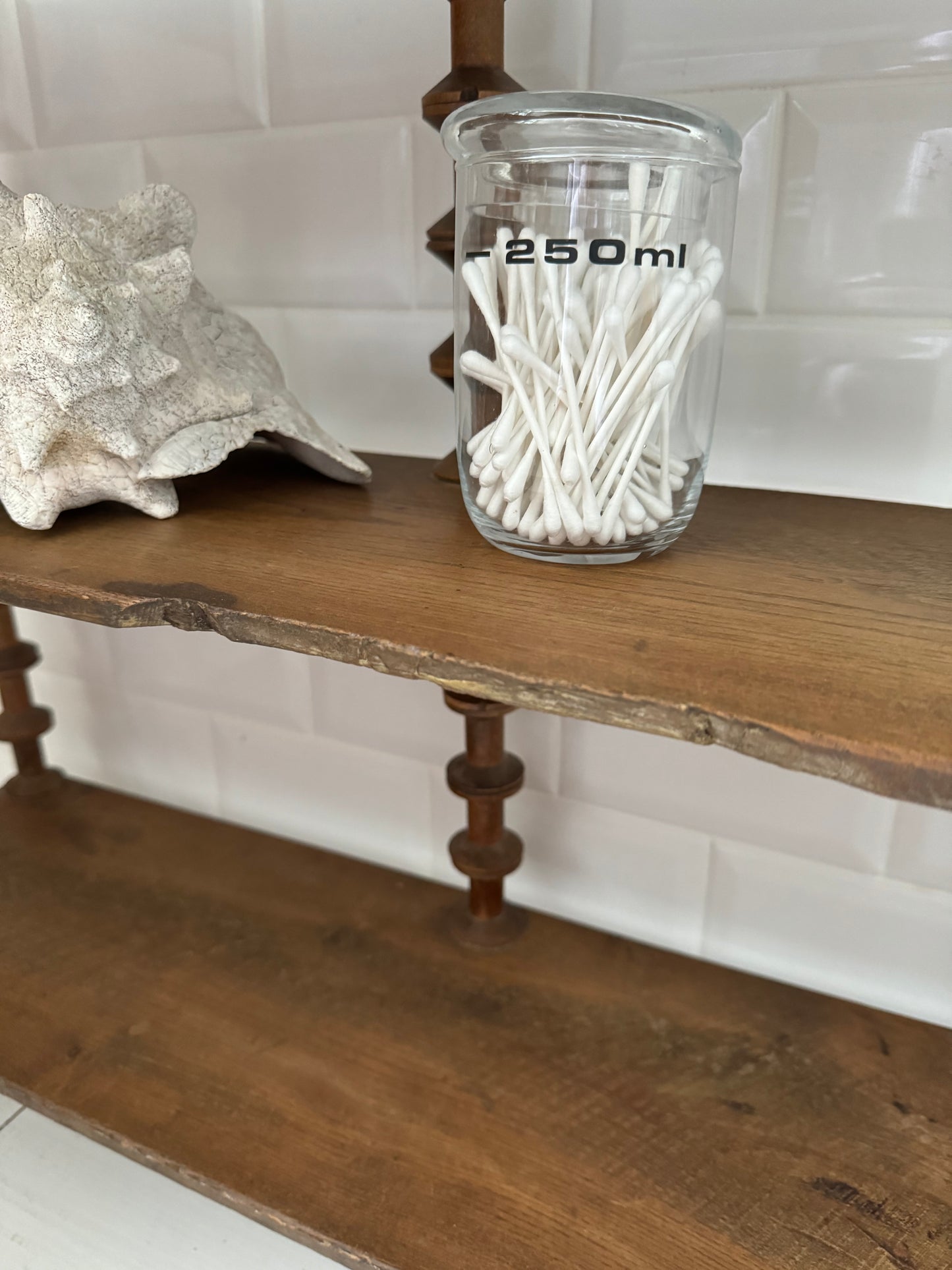 Vintage French Bobbin Spool Folk Art Hanging Shelves