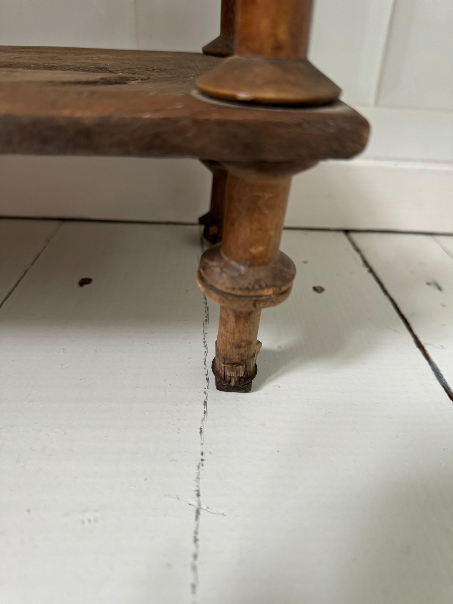 Vintage French Bobbin Spool Folk Art Hanging Shelves