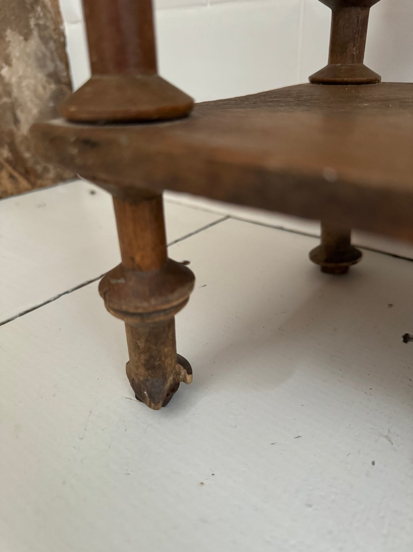 Vintage French Bobbin Spool Folk Art Hanging Shelves