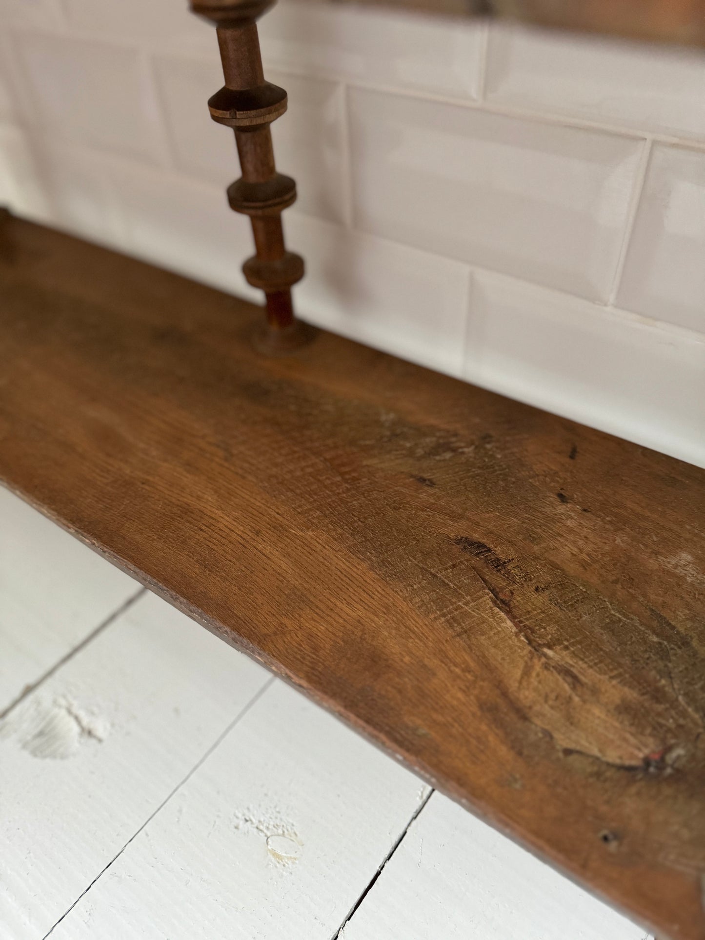 Vintage French Bobbin Spool Folk Art Hanging Shelves