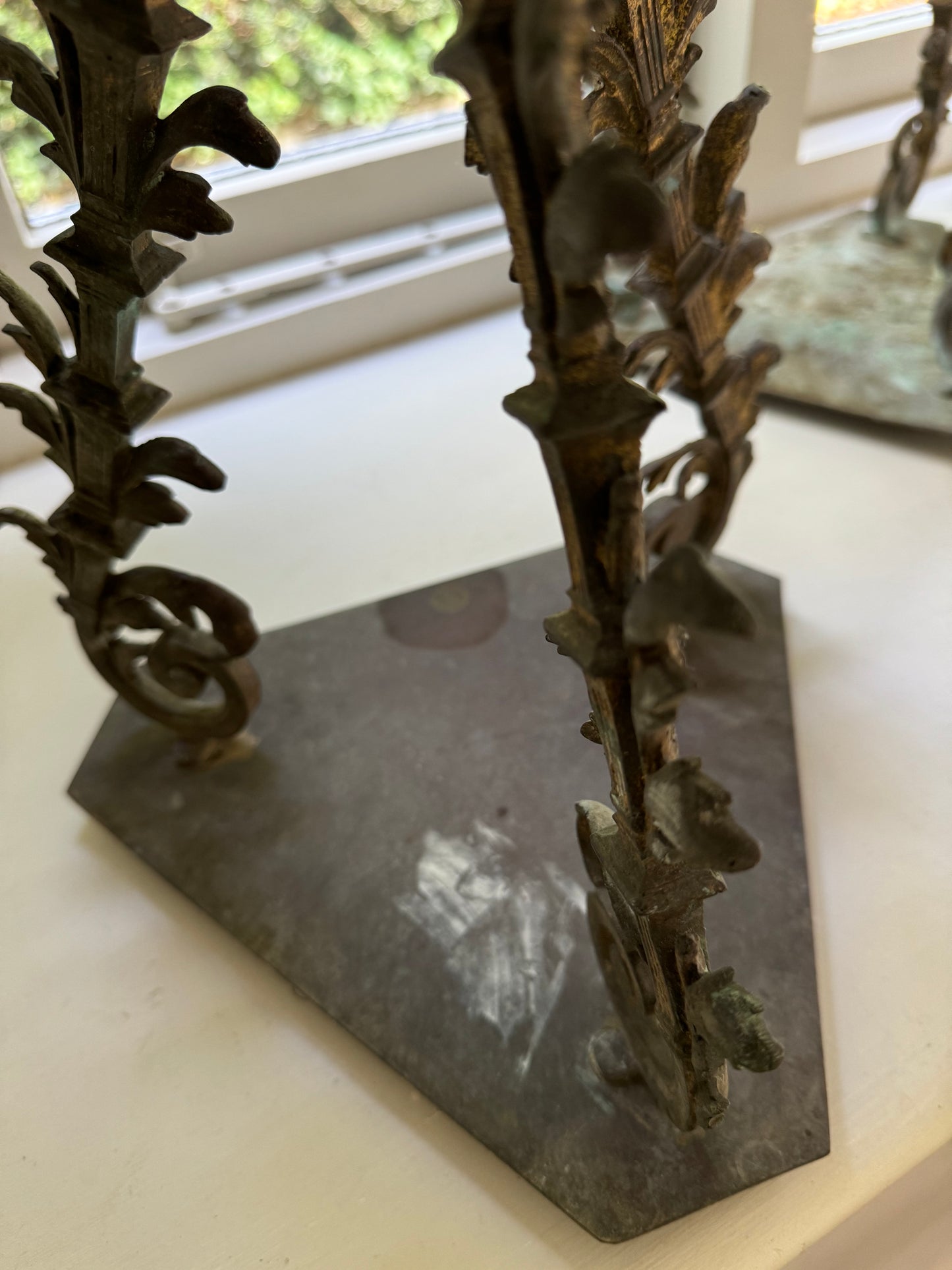 Pair Of Vintage Ornate Handmade Brass Stands