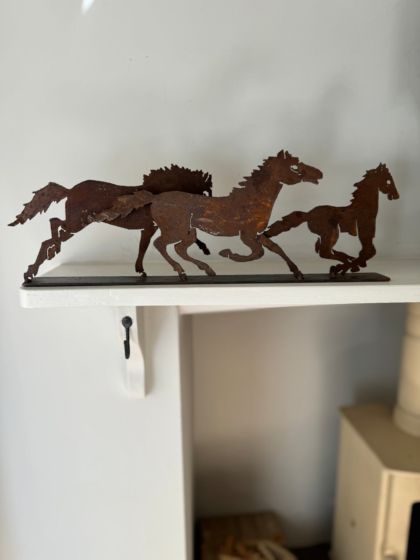 Vintage Metal Galloping Horse Sculpture
