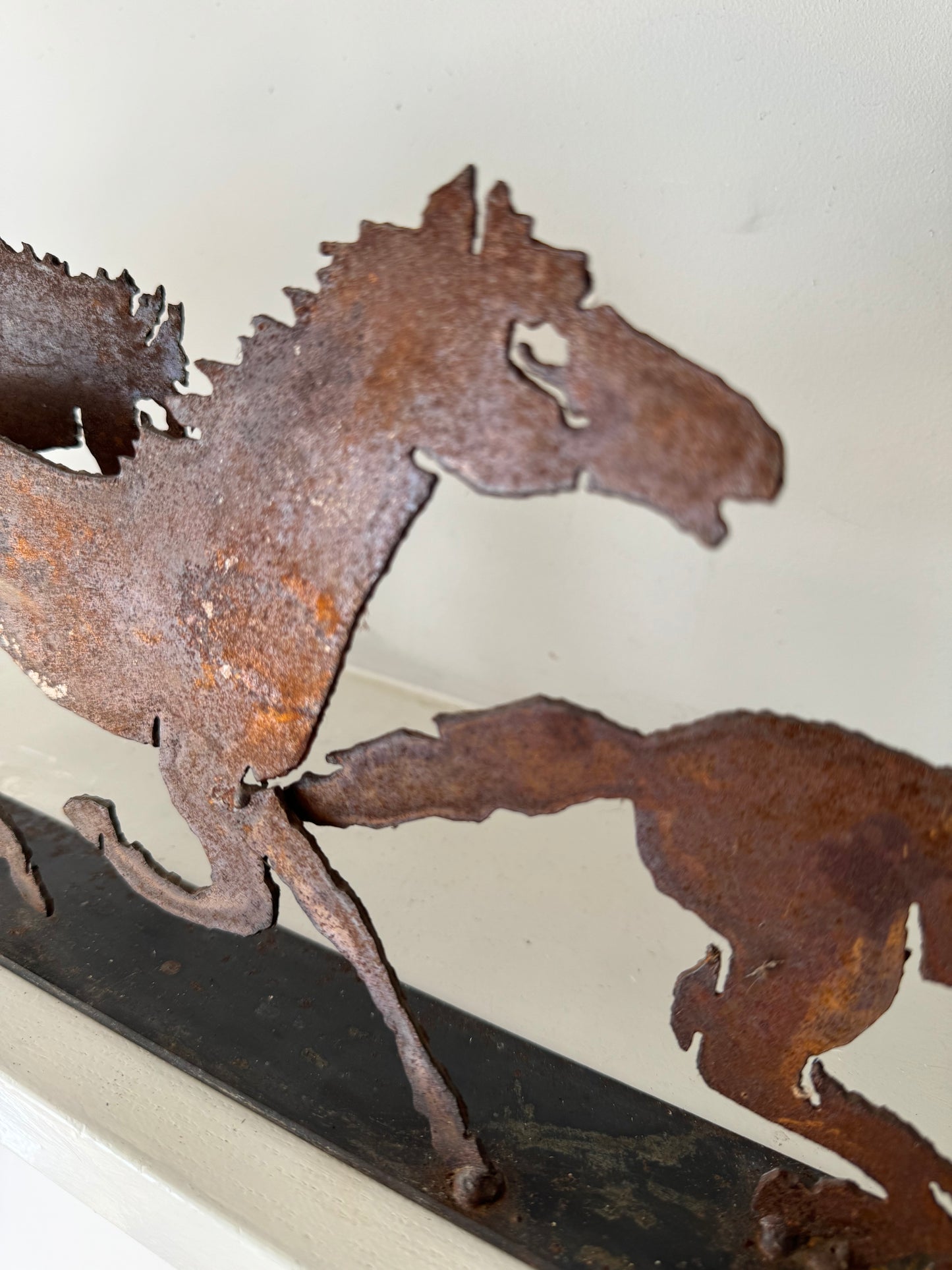 Vintage Metal Galloping Horse Sculpture