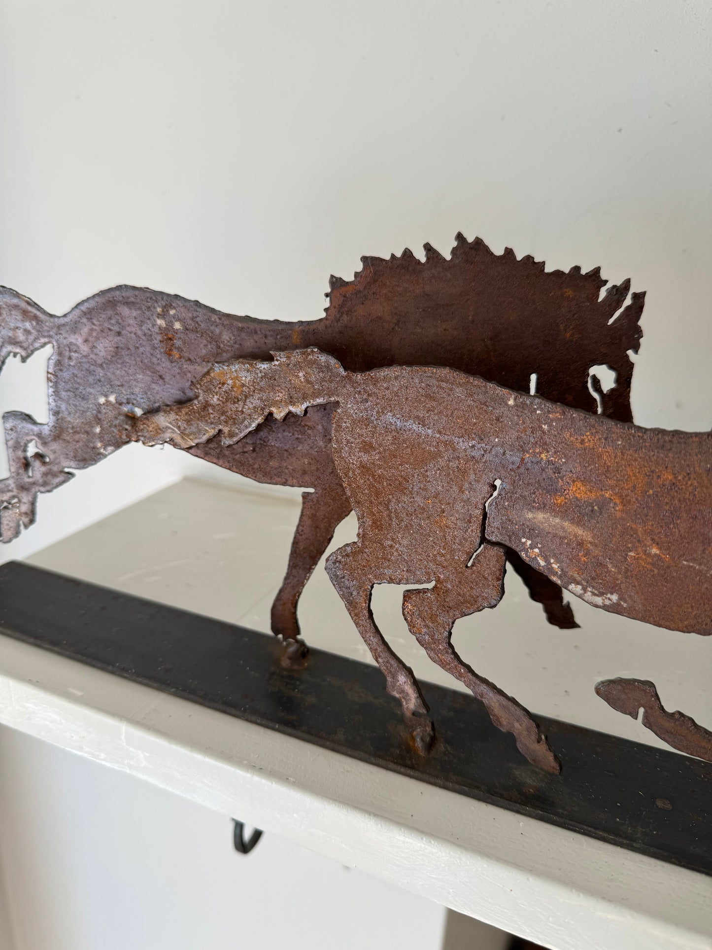 Vintage Metal Galloping Horse Sculpture