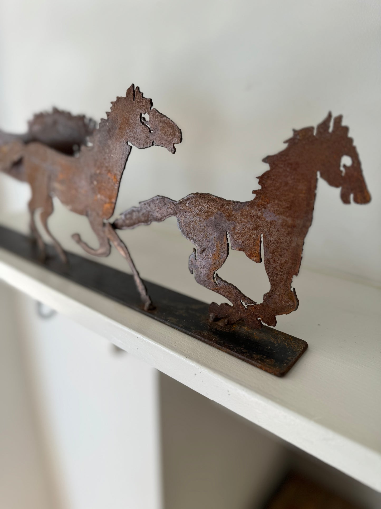 Vintage Metal Galloping Horse Sculpture