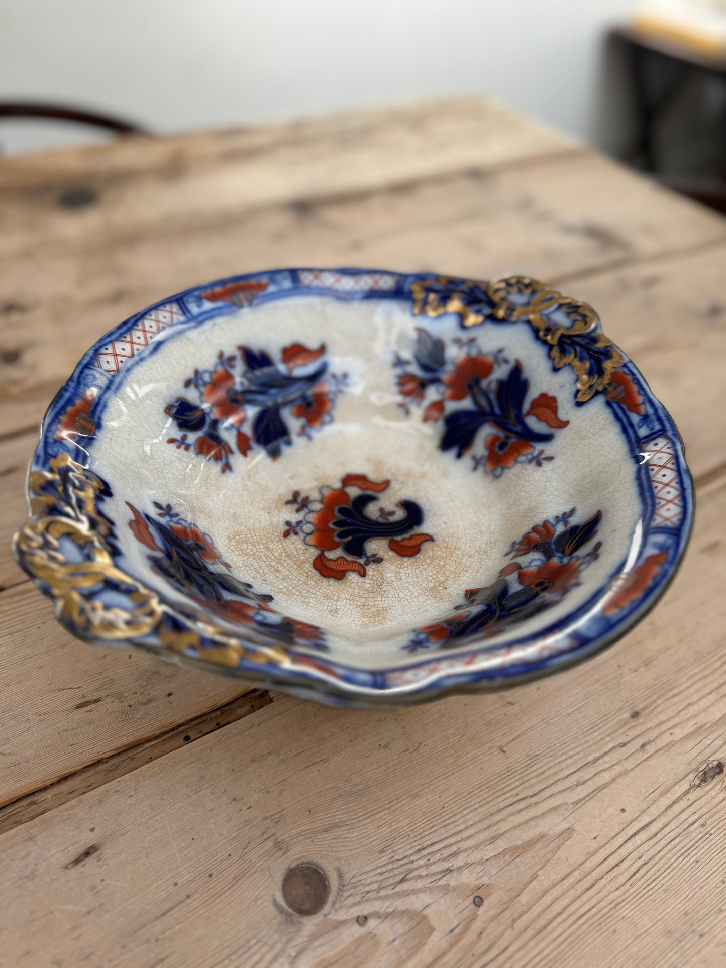 Decorative Ironstone Footed Bowl
