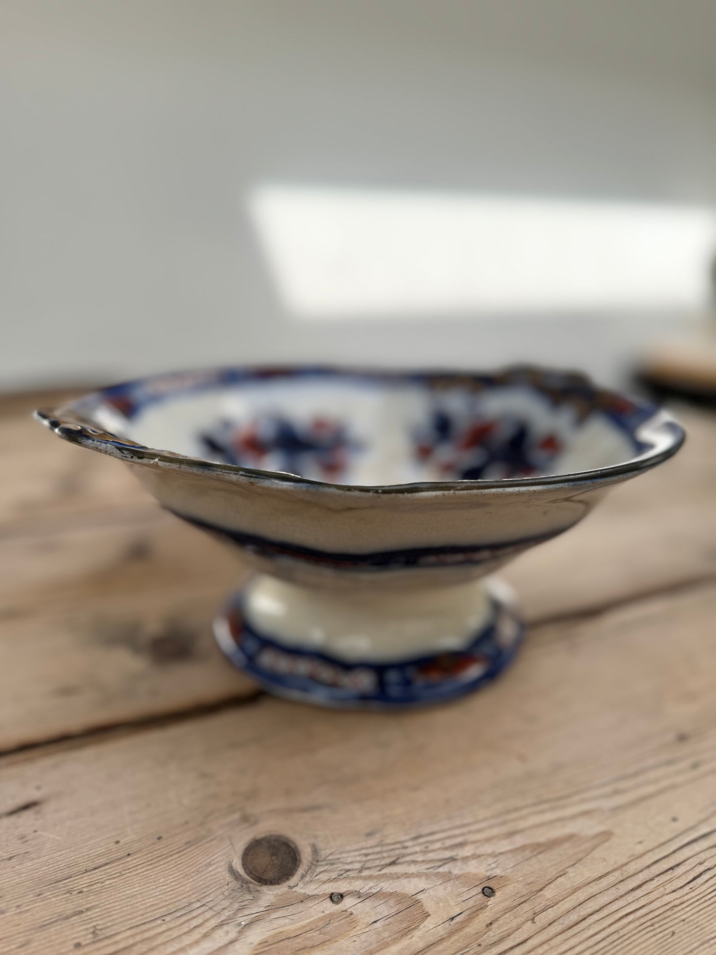 Decorative Ironstone Footed Bowl