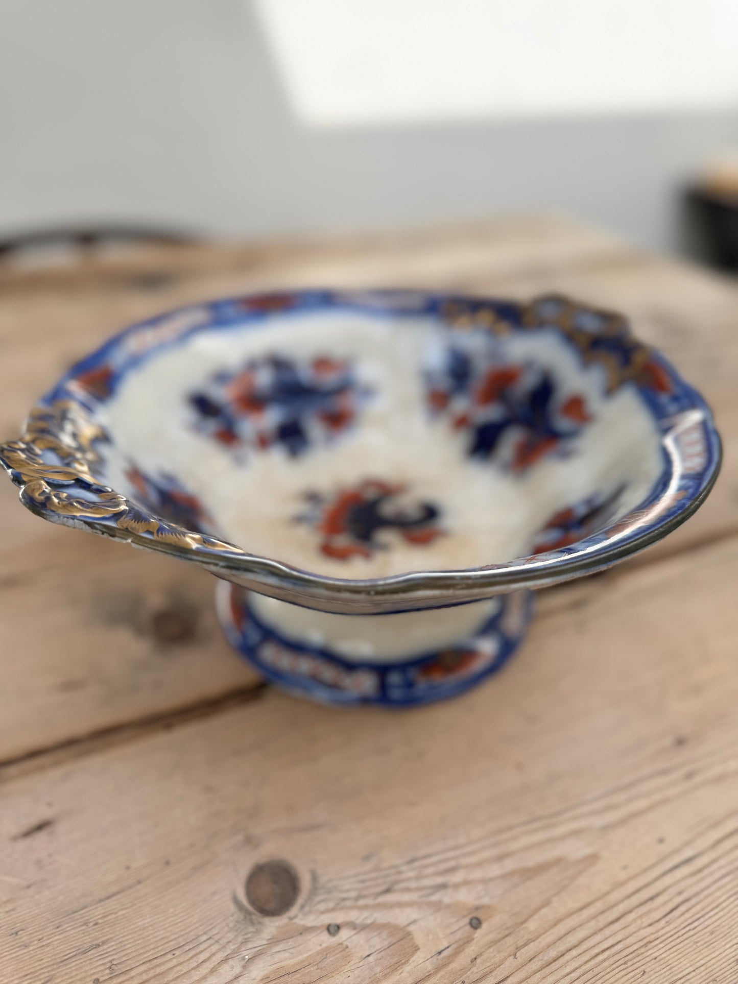 Decorative Ironstone Footed Bowl