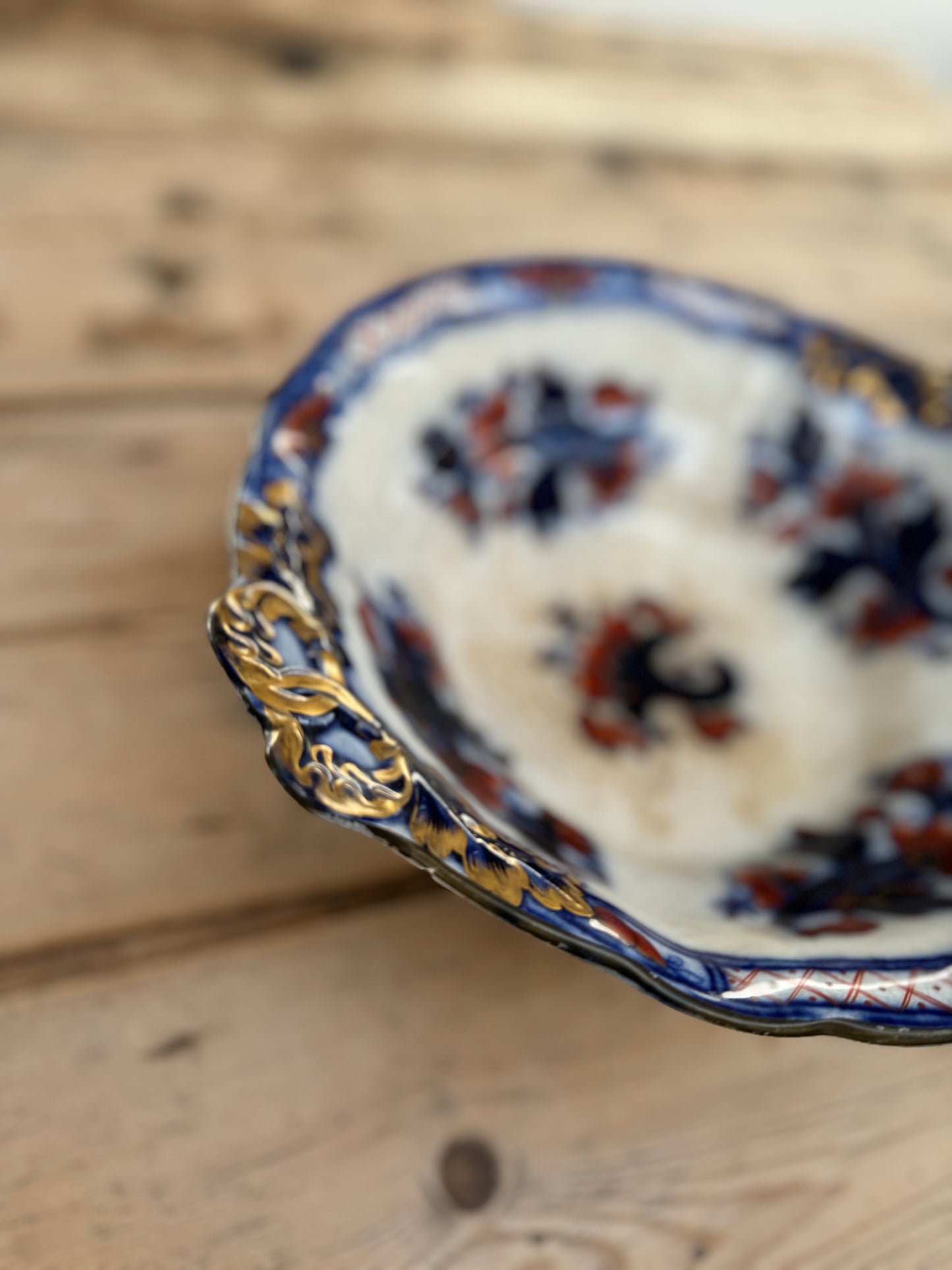 Decorative Ironstone Footed Bowl
