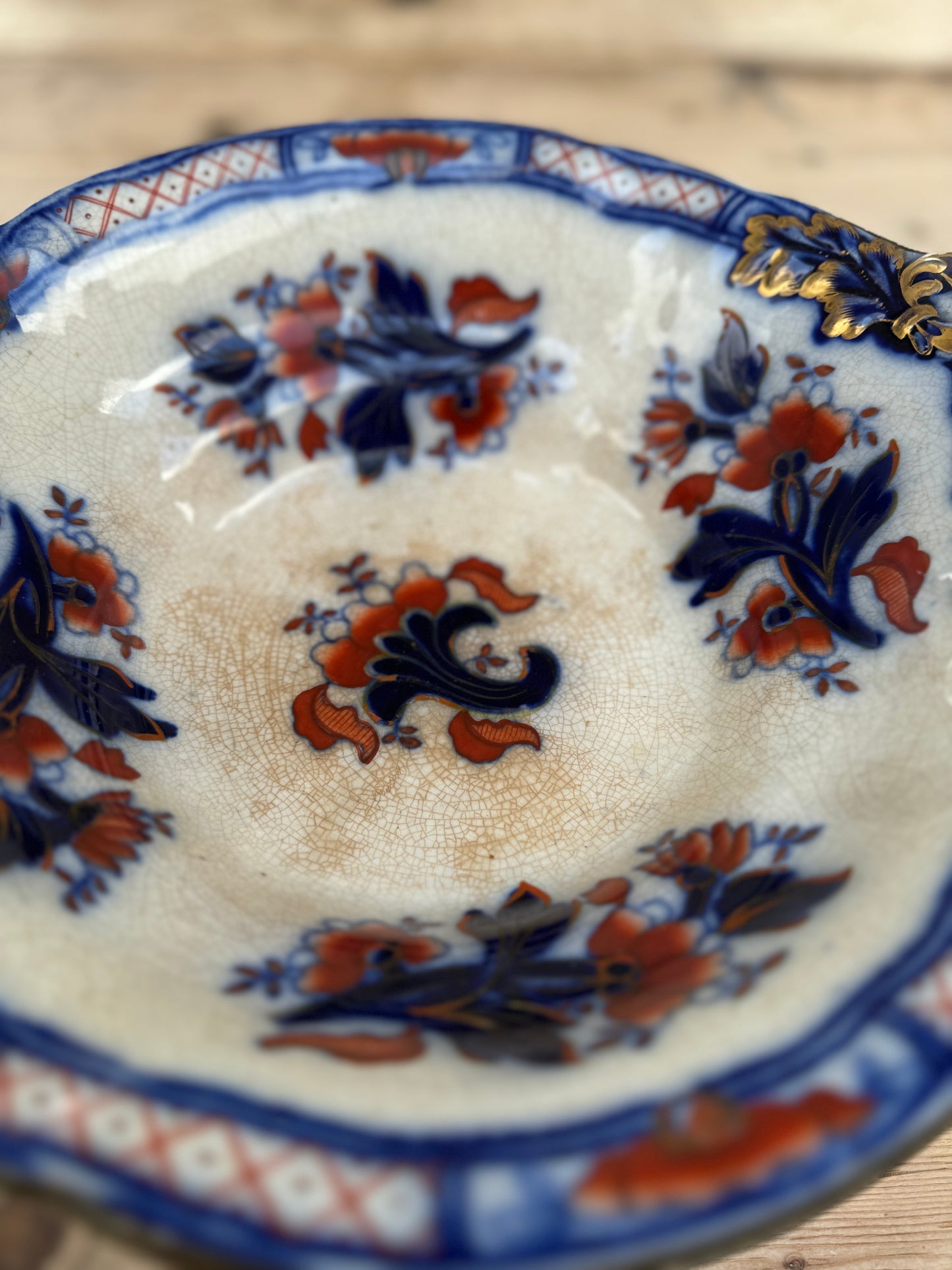Decorative Ironstone Footed Bowl