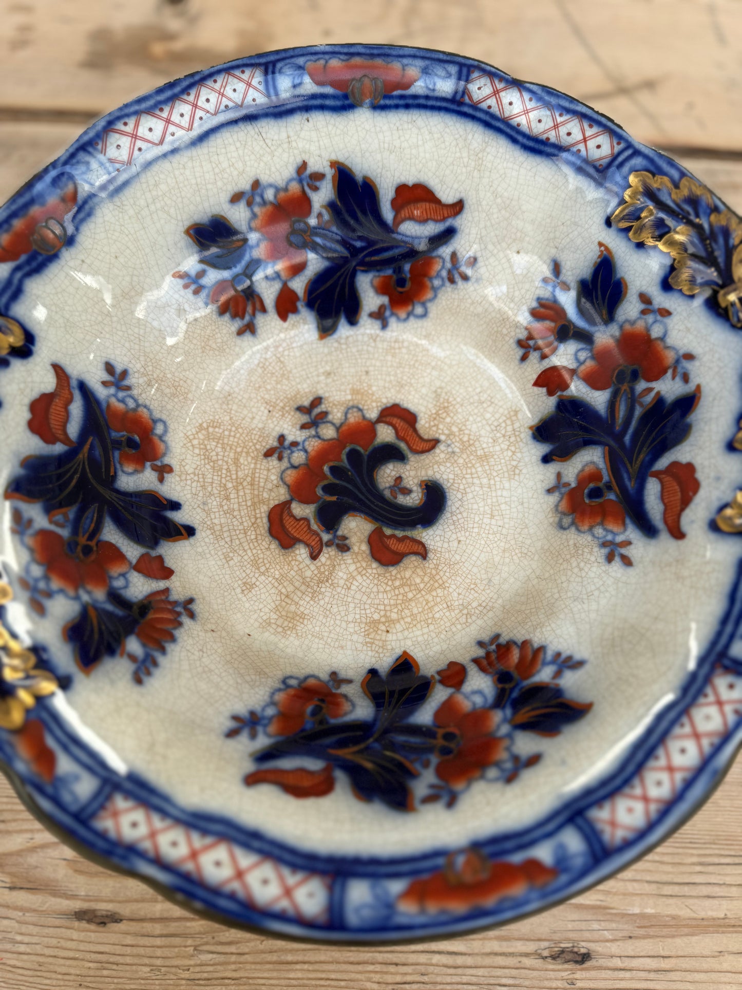 Decorative Ironstone Footed Bowl