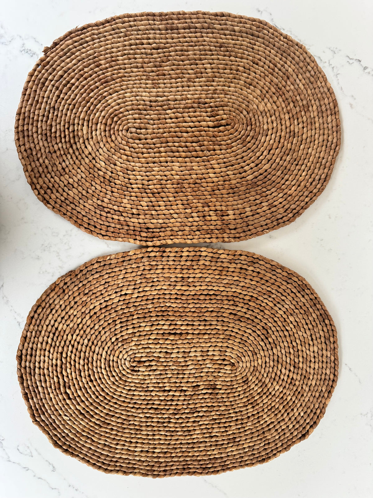 Set Of 8 Vintage Woven Oval Grass Placemats