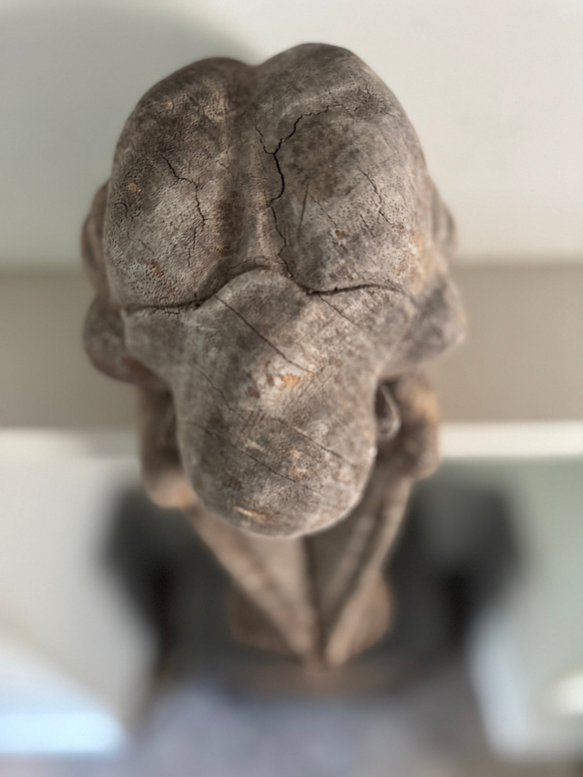 Vintage Wooden Carved Weeping Buddha