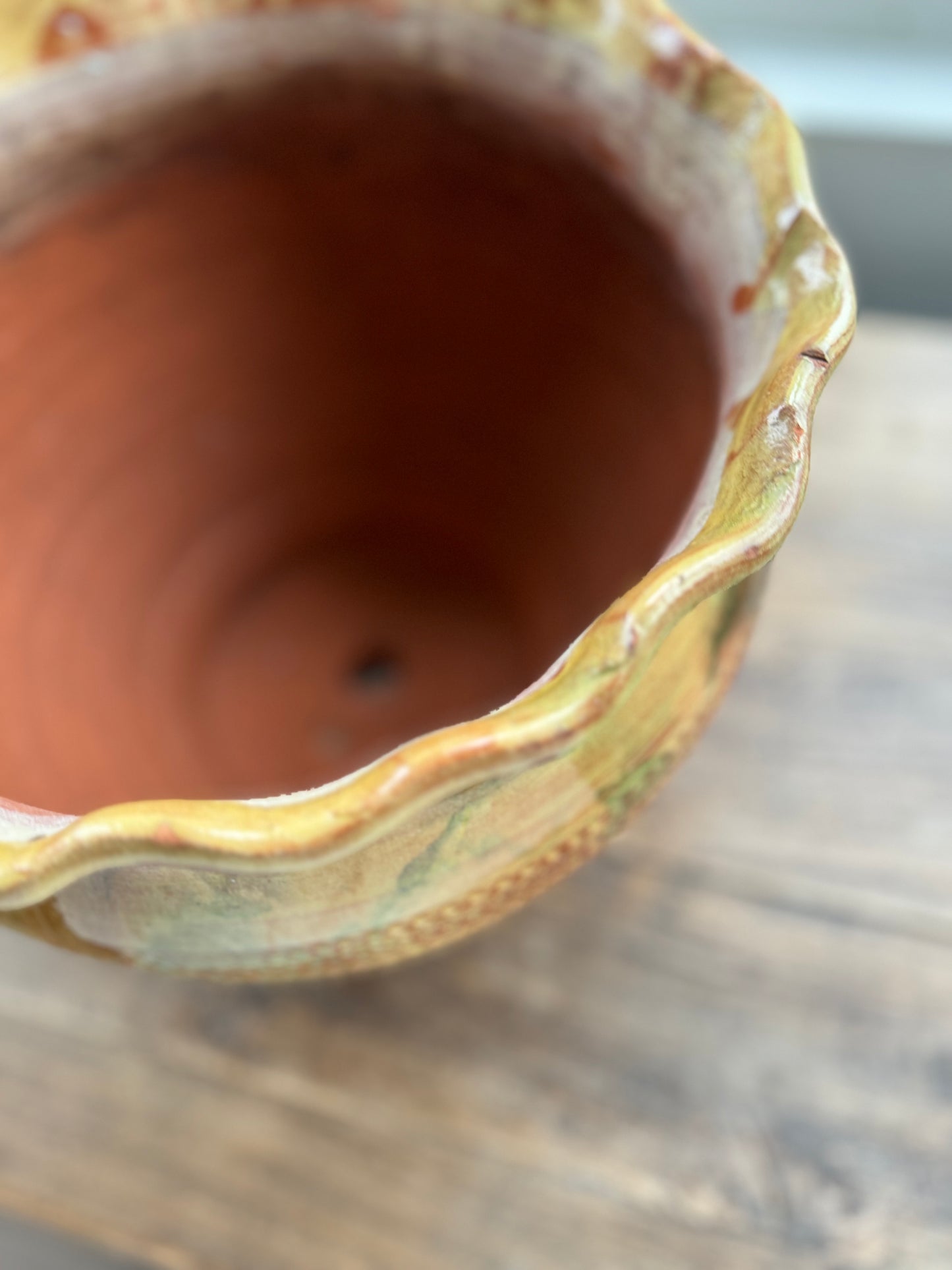 Vintage French Glazed Terracotta Plant Pot
