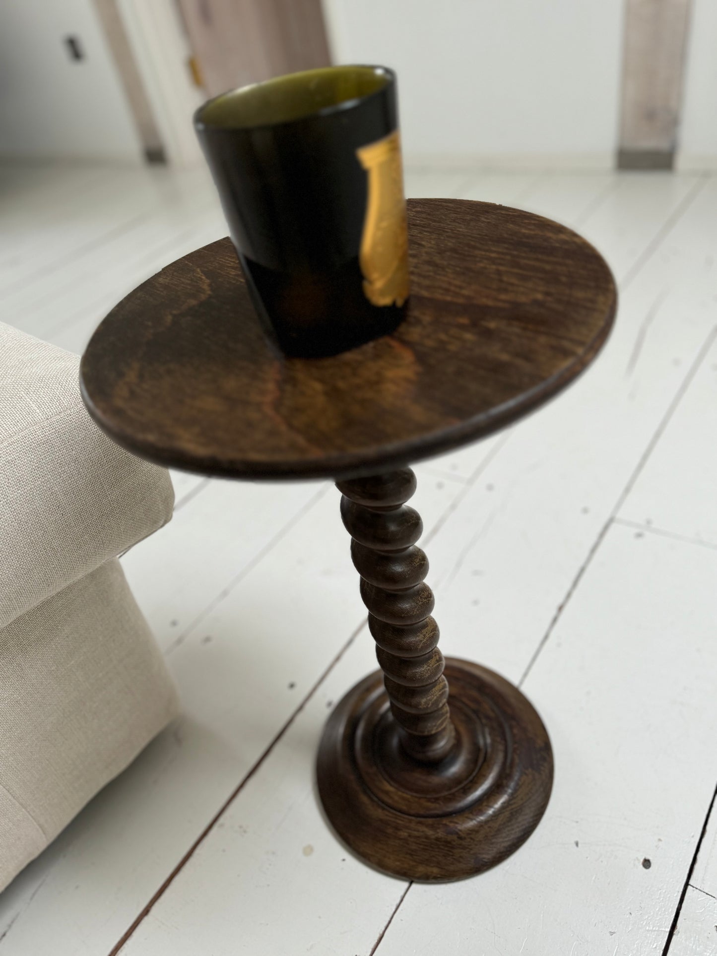 Antique French Barley Twist Small Side Table