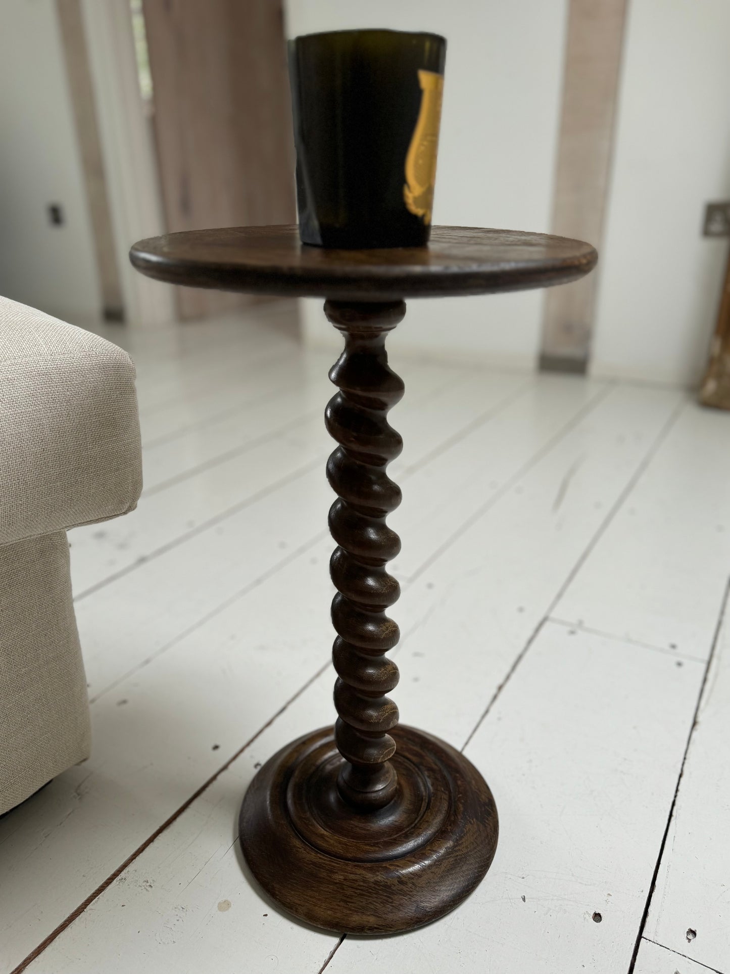Antique French Barley Twist Small Side Table