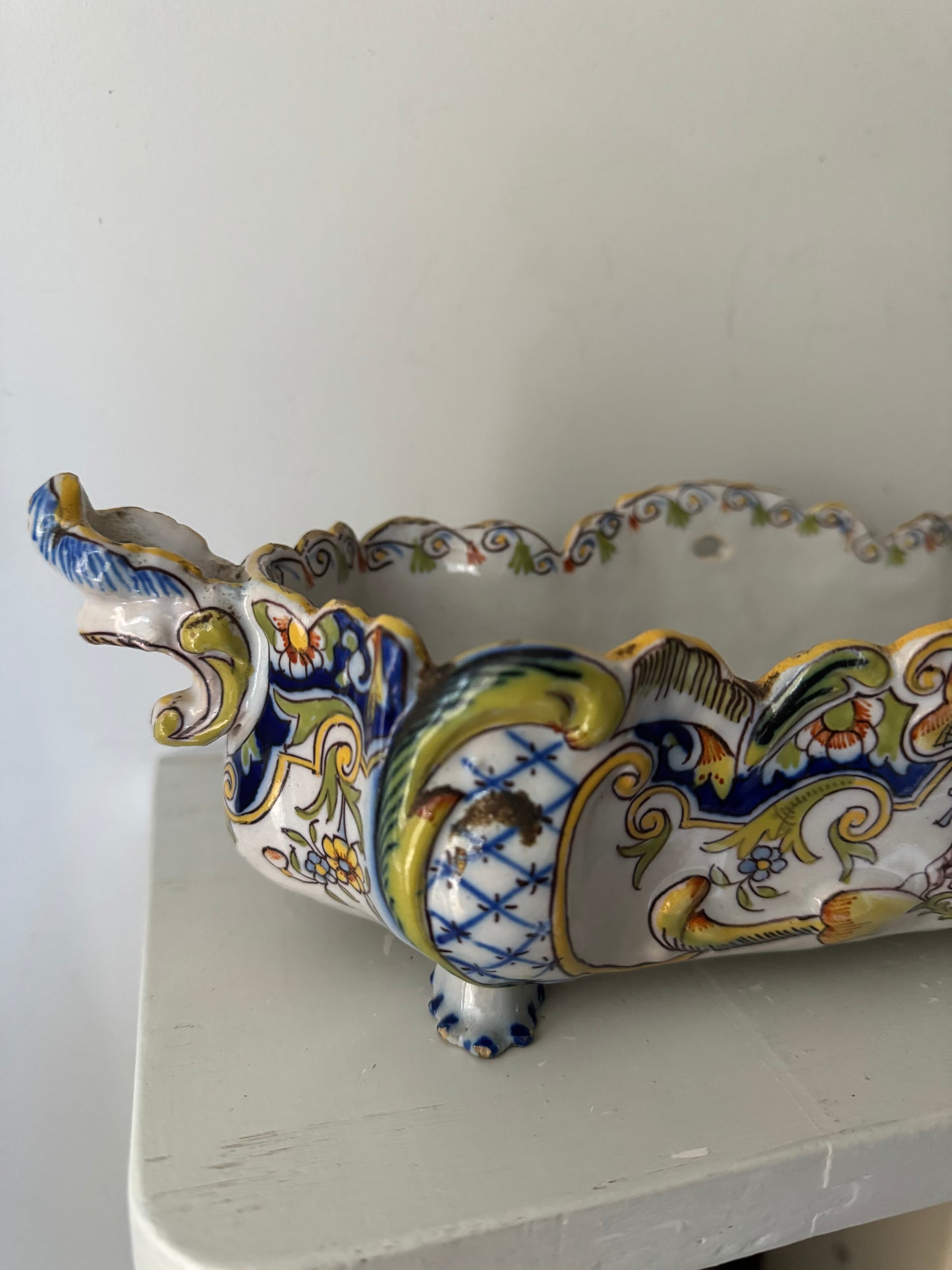 Antique French Early 20th Century Faience Jardinière