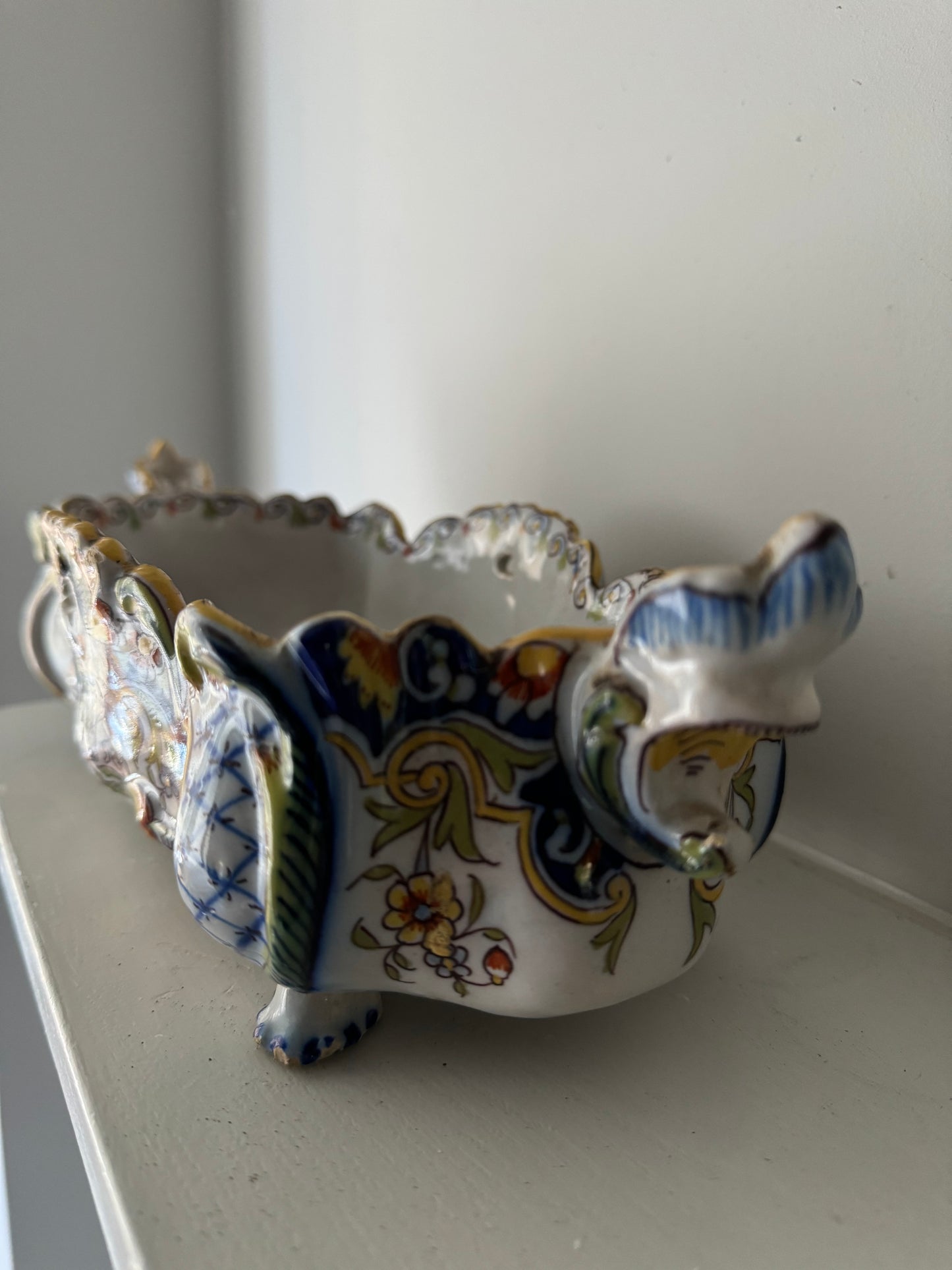 Antique French Early 20th Century Faience Jardinière
