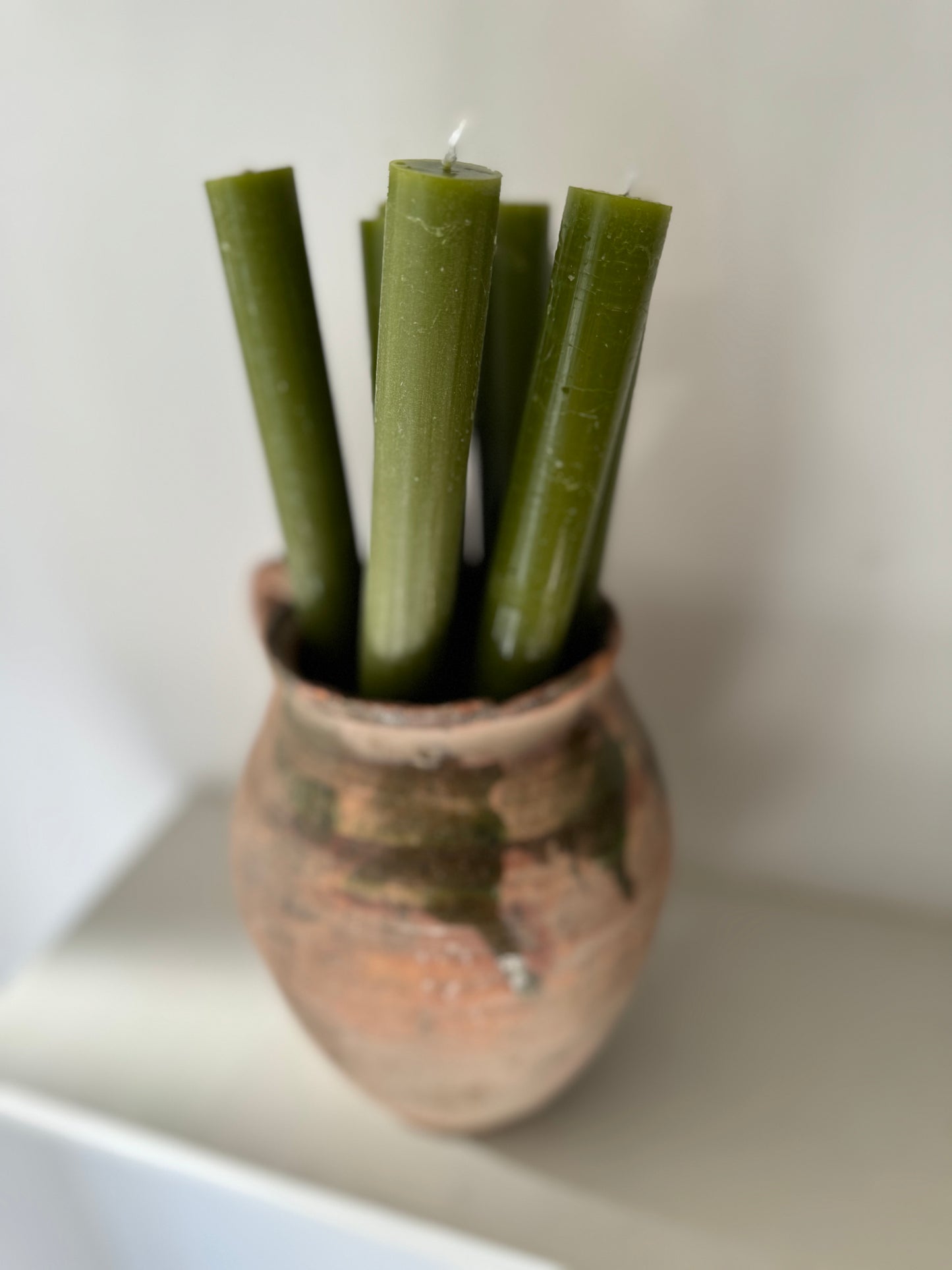 Hand Poured Green Wax Pillar Candle