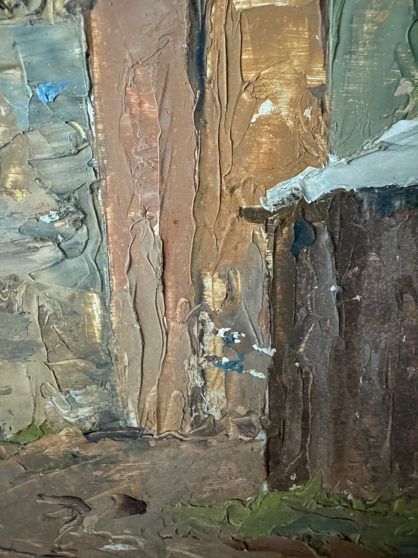 Vintage Expressive Mid Century Landscape Oil On Board