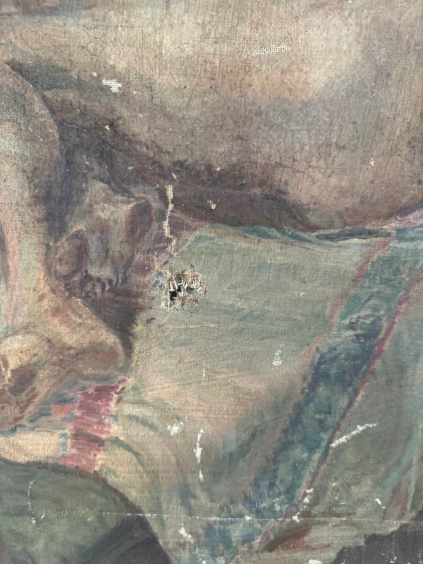 Beautiful Large Nude Oil On Canvas