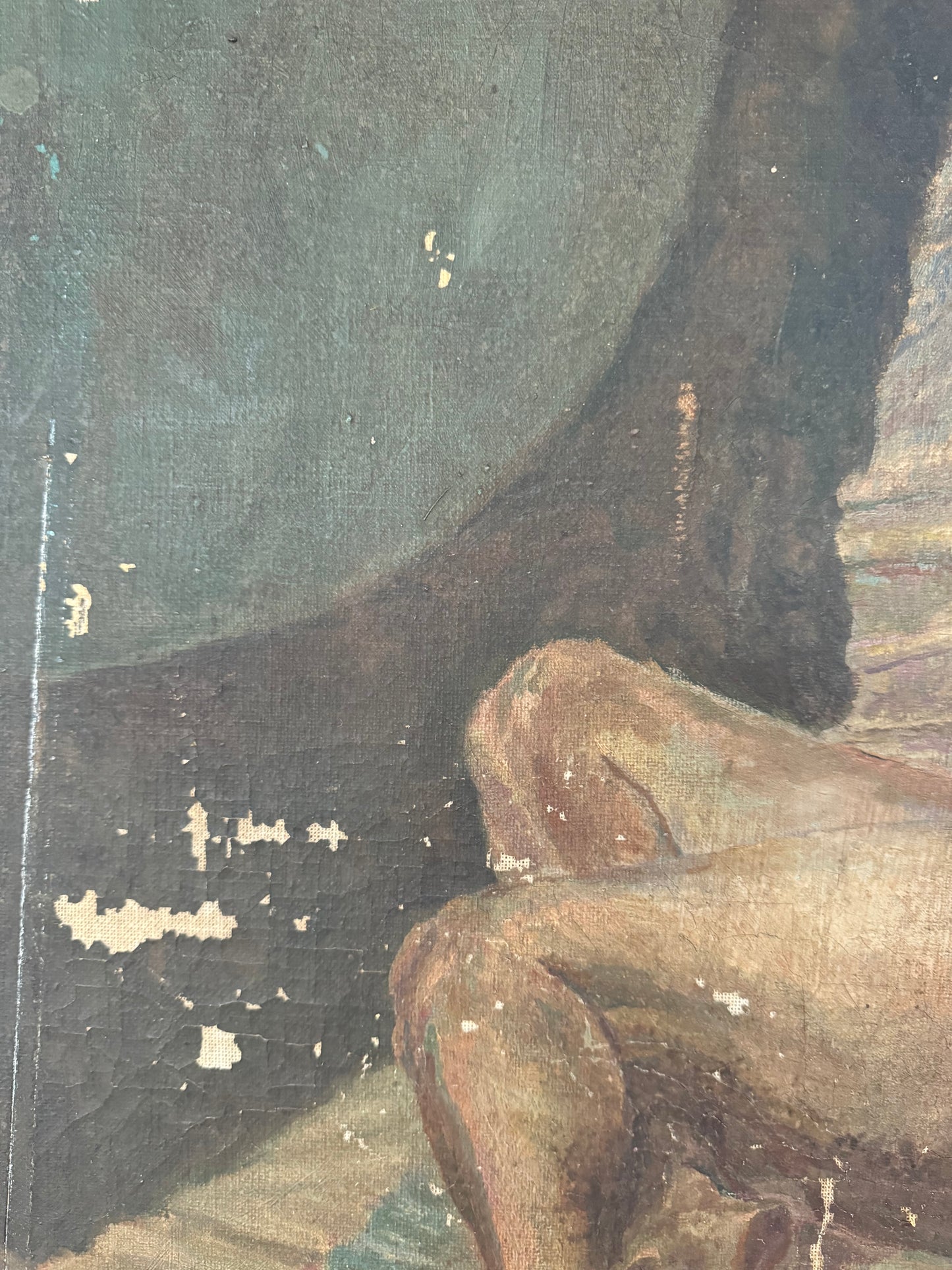 Beautiful Large Nude Oil On Canvas
