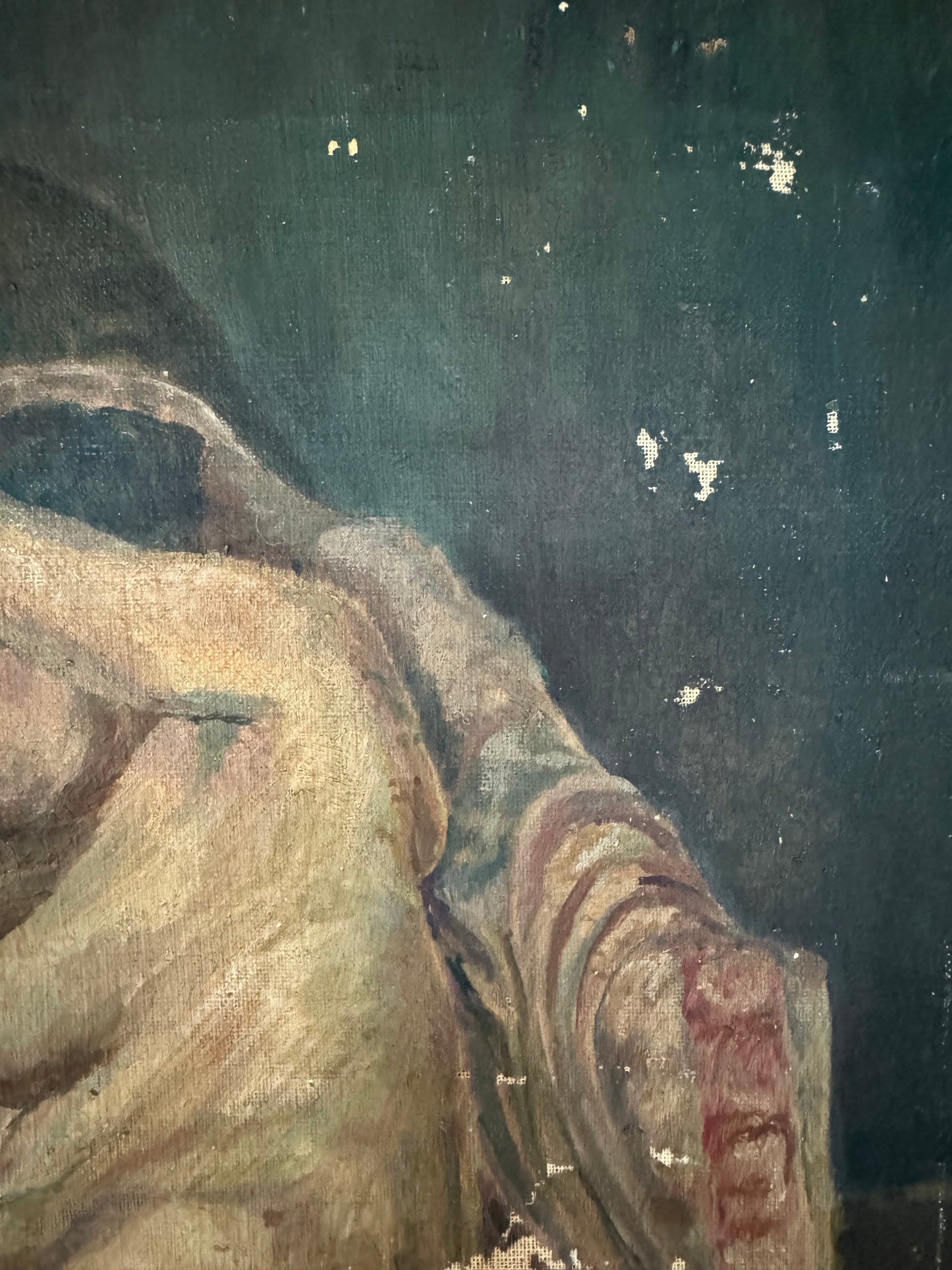 Beautiful Large Nude Oil On Canvas