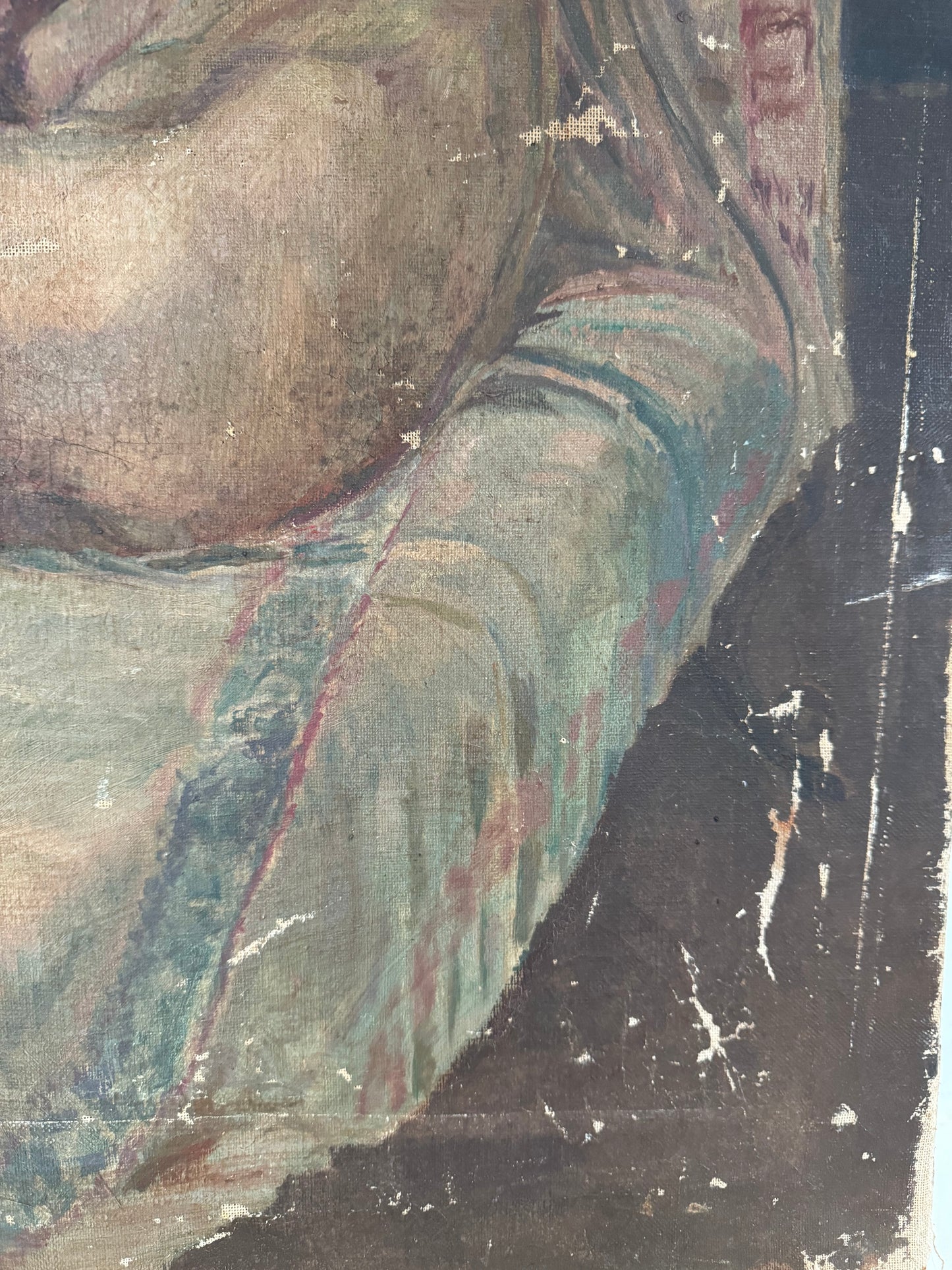 Beautiful Large Nude Oil On Canvas
