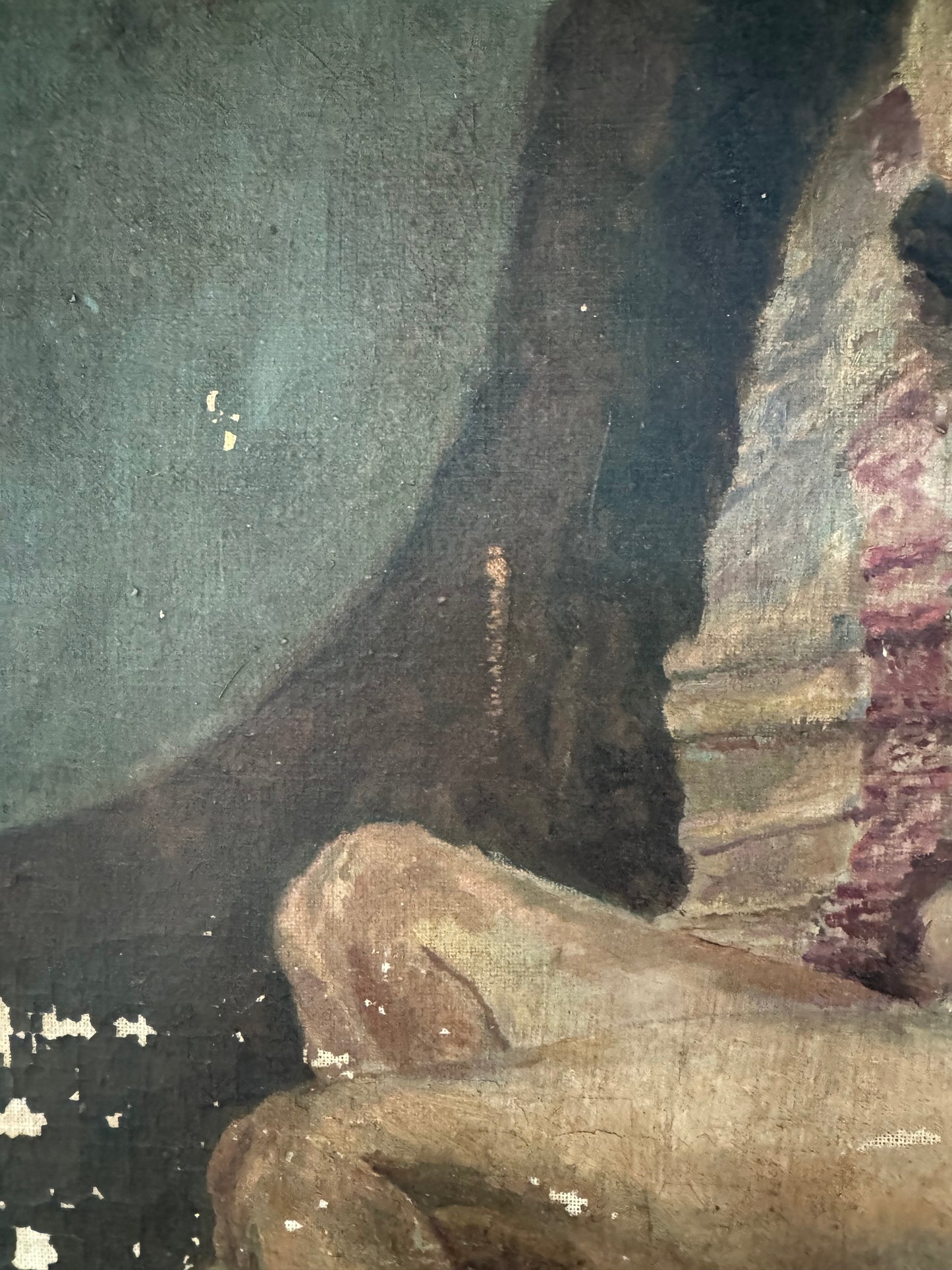 Beautiful Large Nude Oil On Canvas