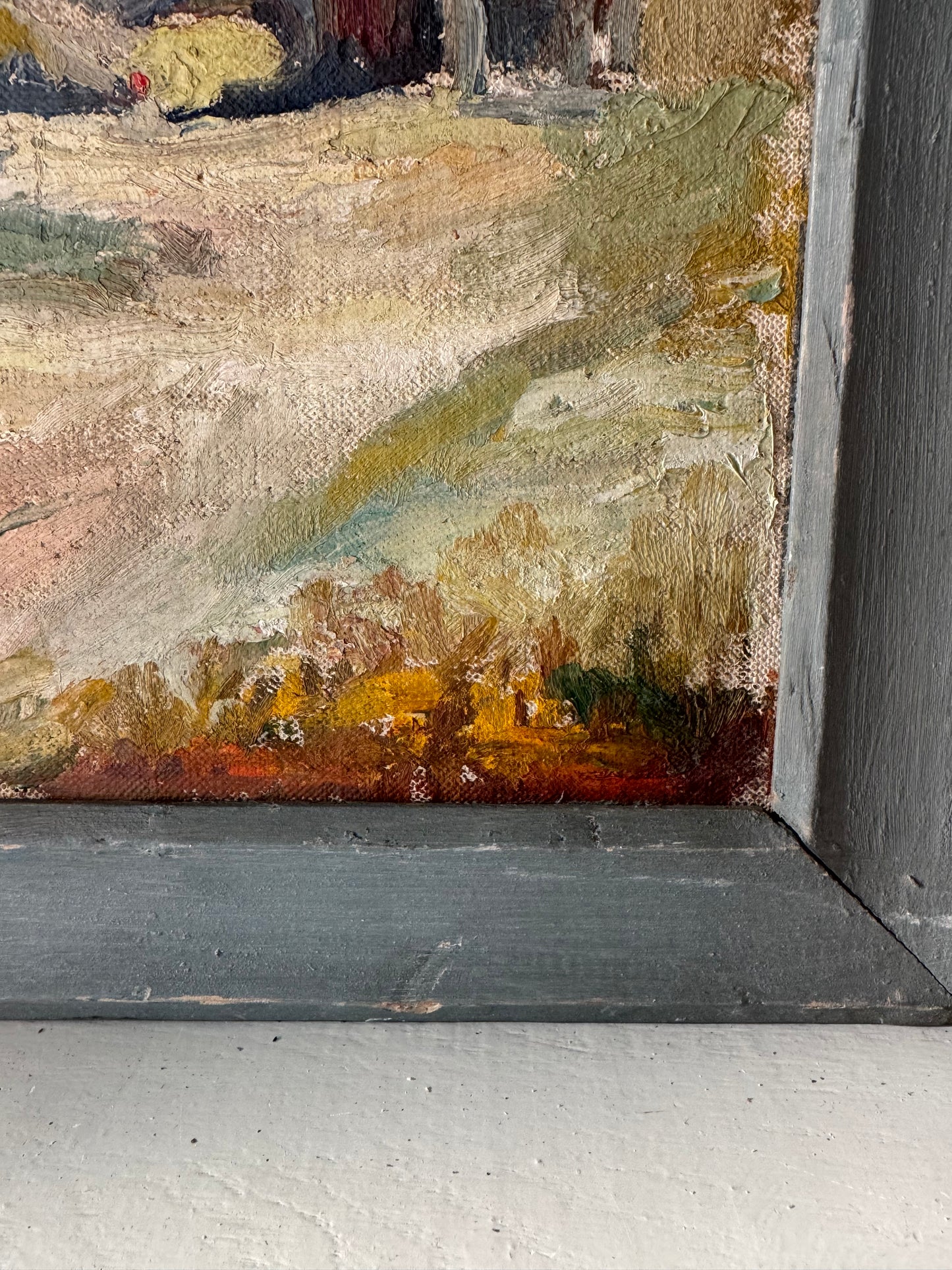 Mid Century Framed Oil On Board Cornish Landscape Study