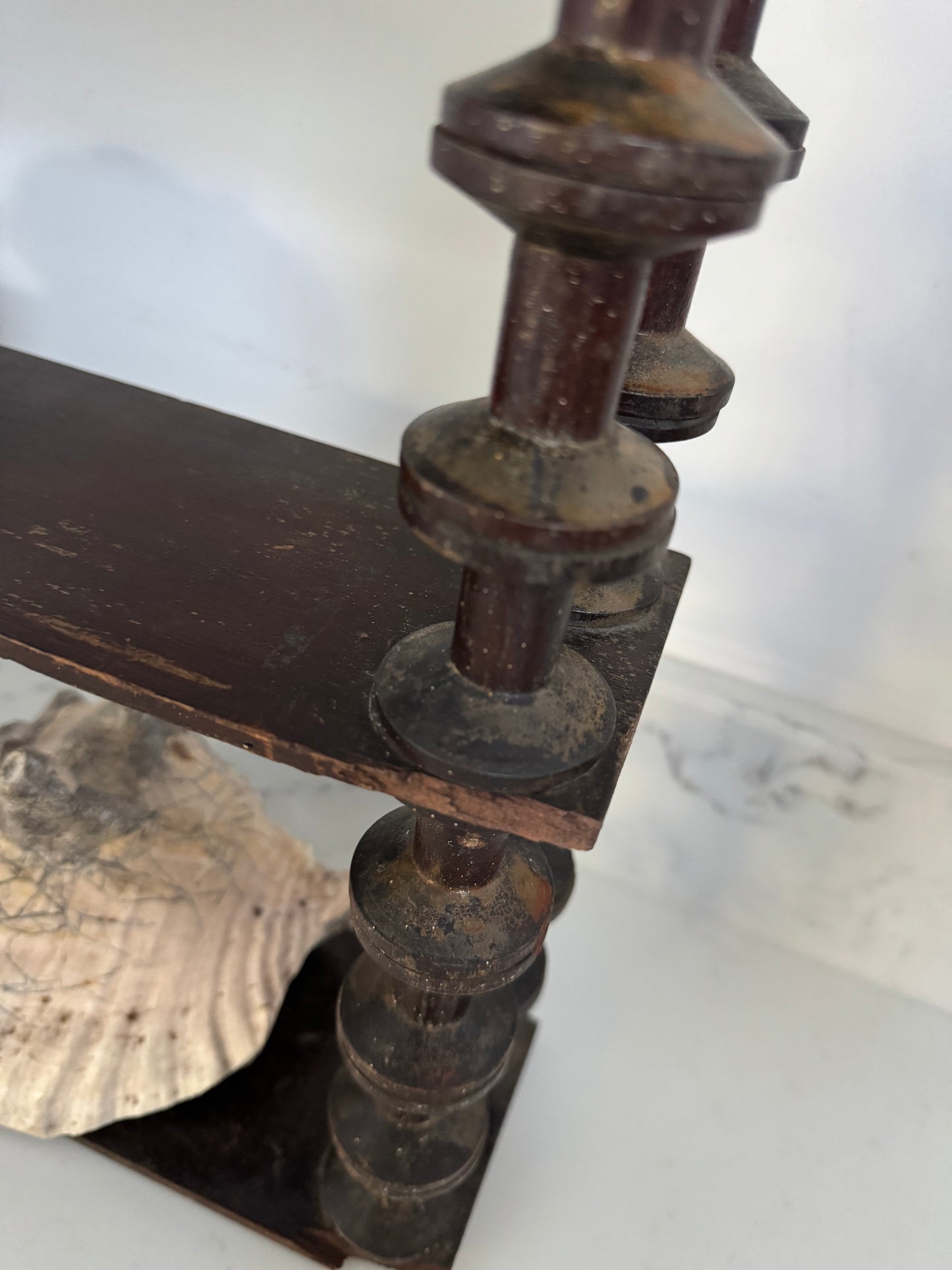 Antique Small Folk Art Hanging Bobbin Shelves