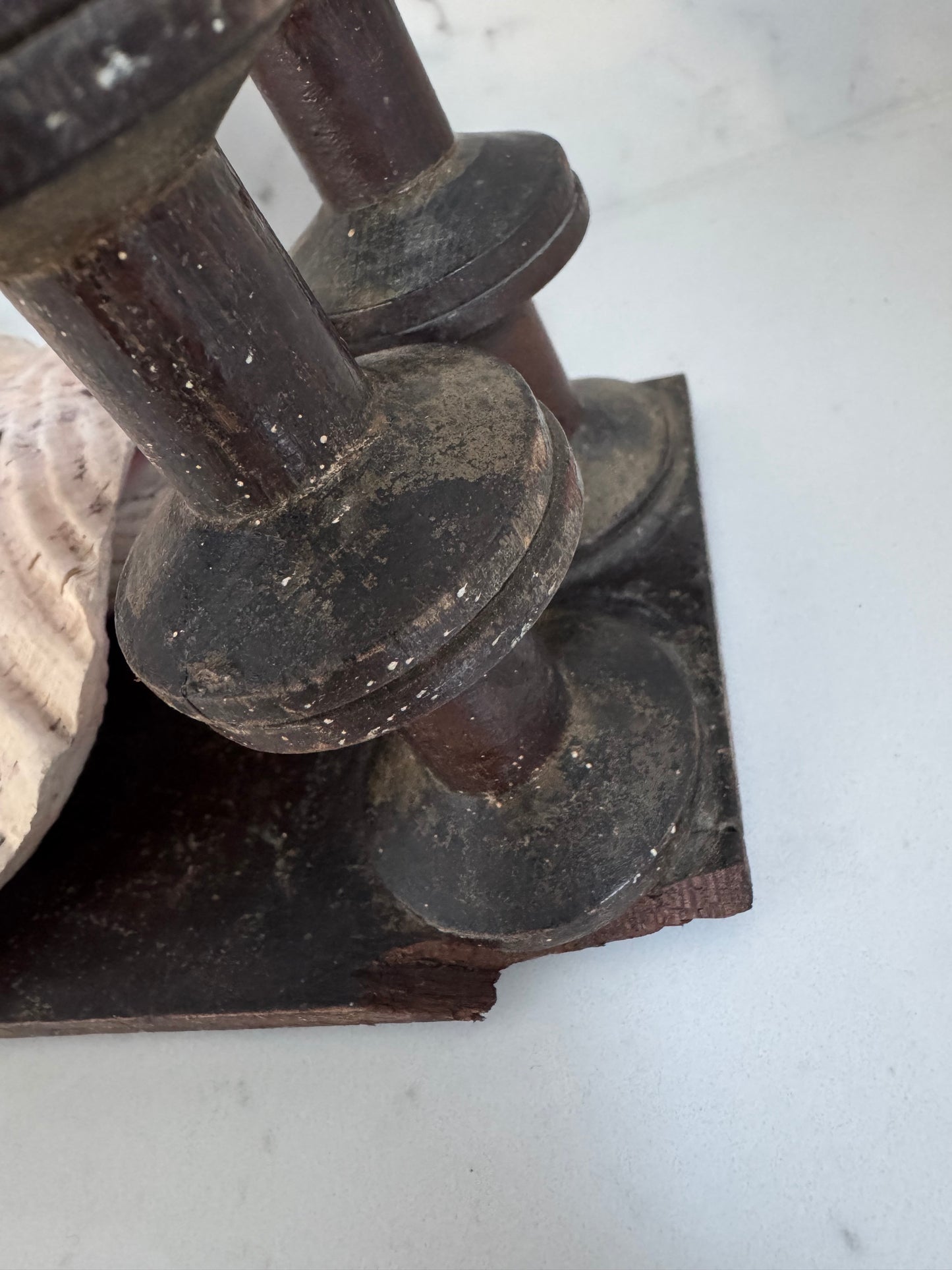 Antique Small Folk Art Hanging Bobbin Shelves