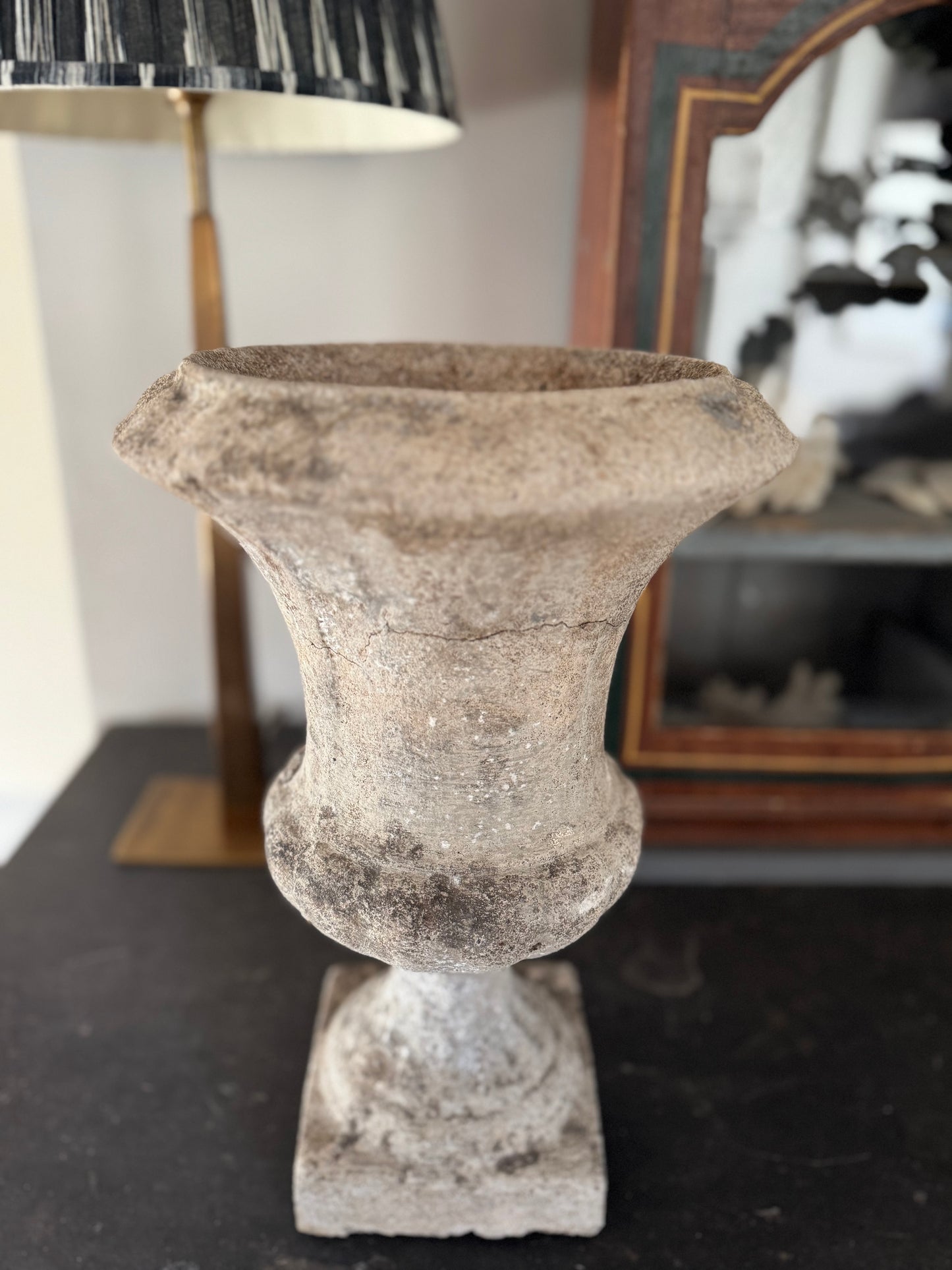Classic Pair of Vintage French Stone Urns