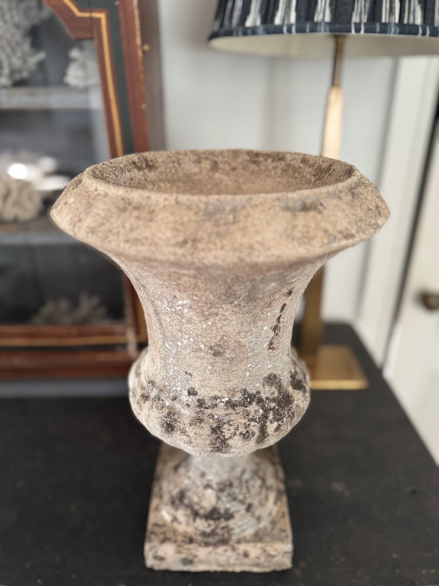 Classic Pair of Vintage French Stone Urns