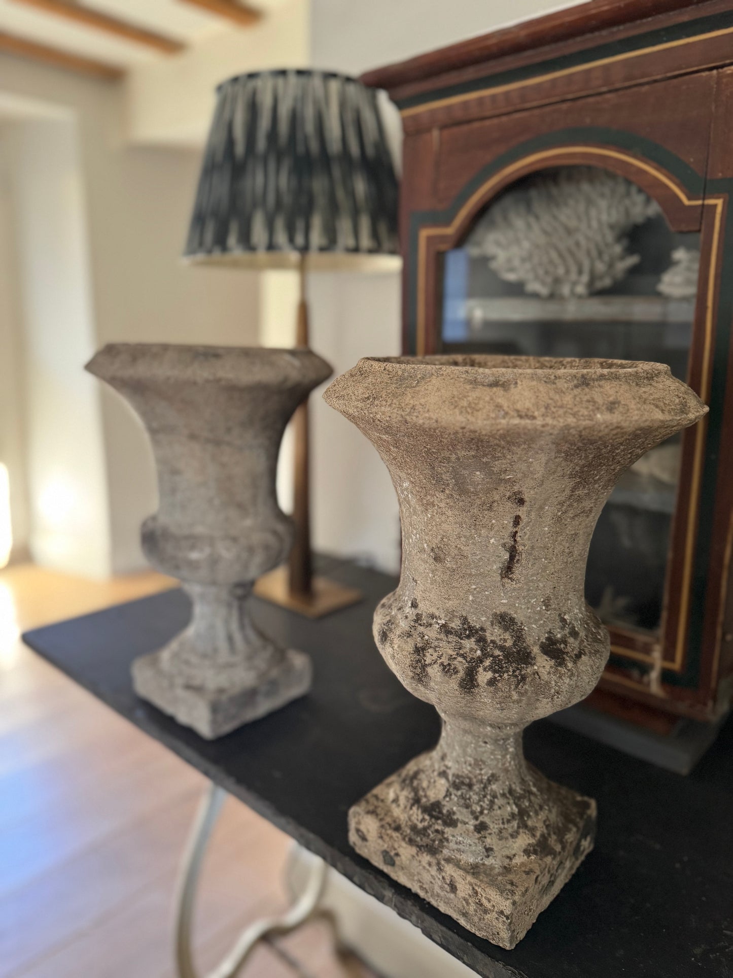 Pair of Vintage French Stone Urns