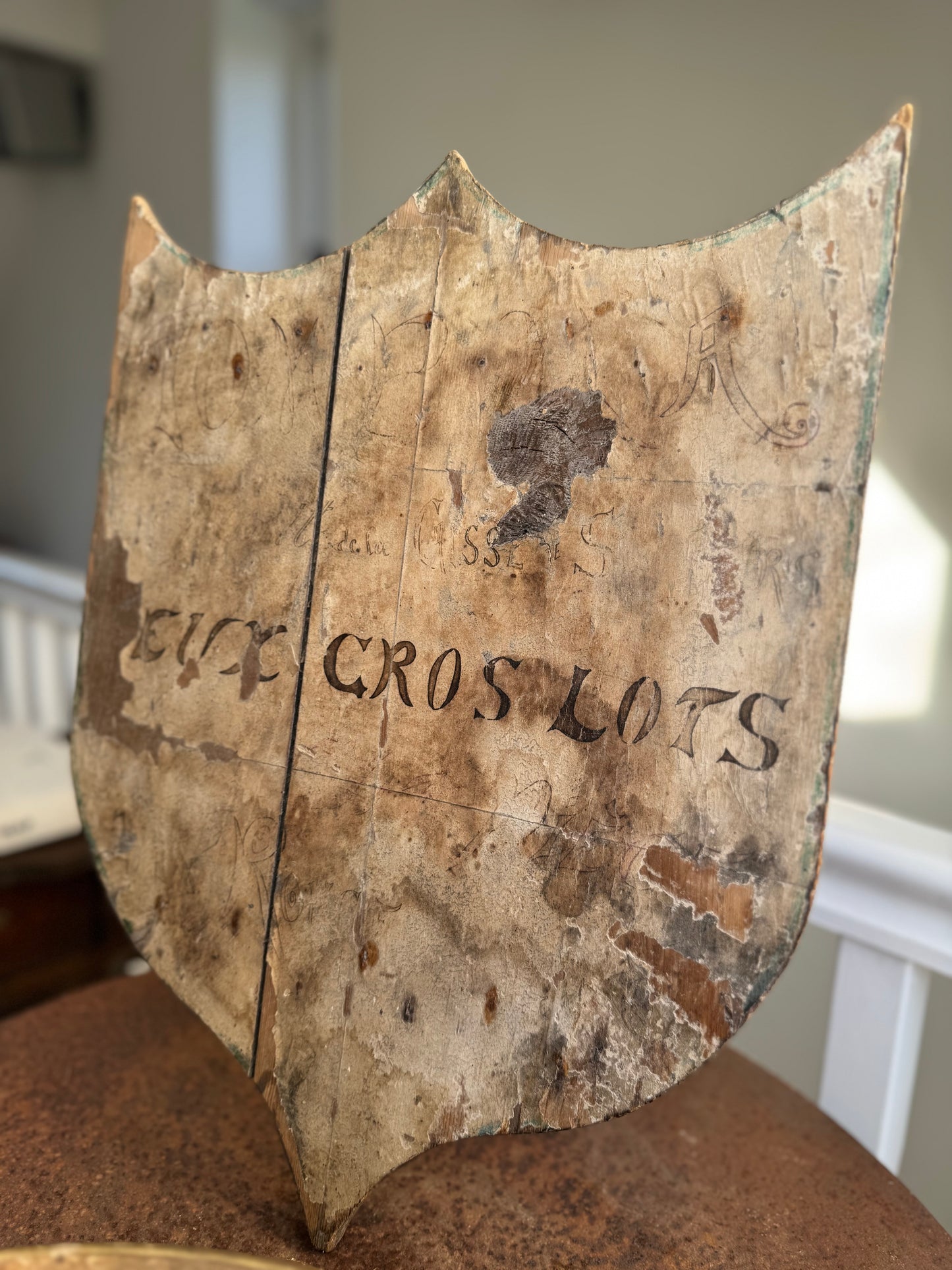 Antique French Hand Painted Tombola Sign
