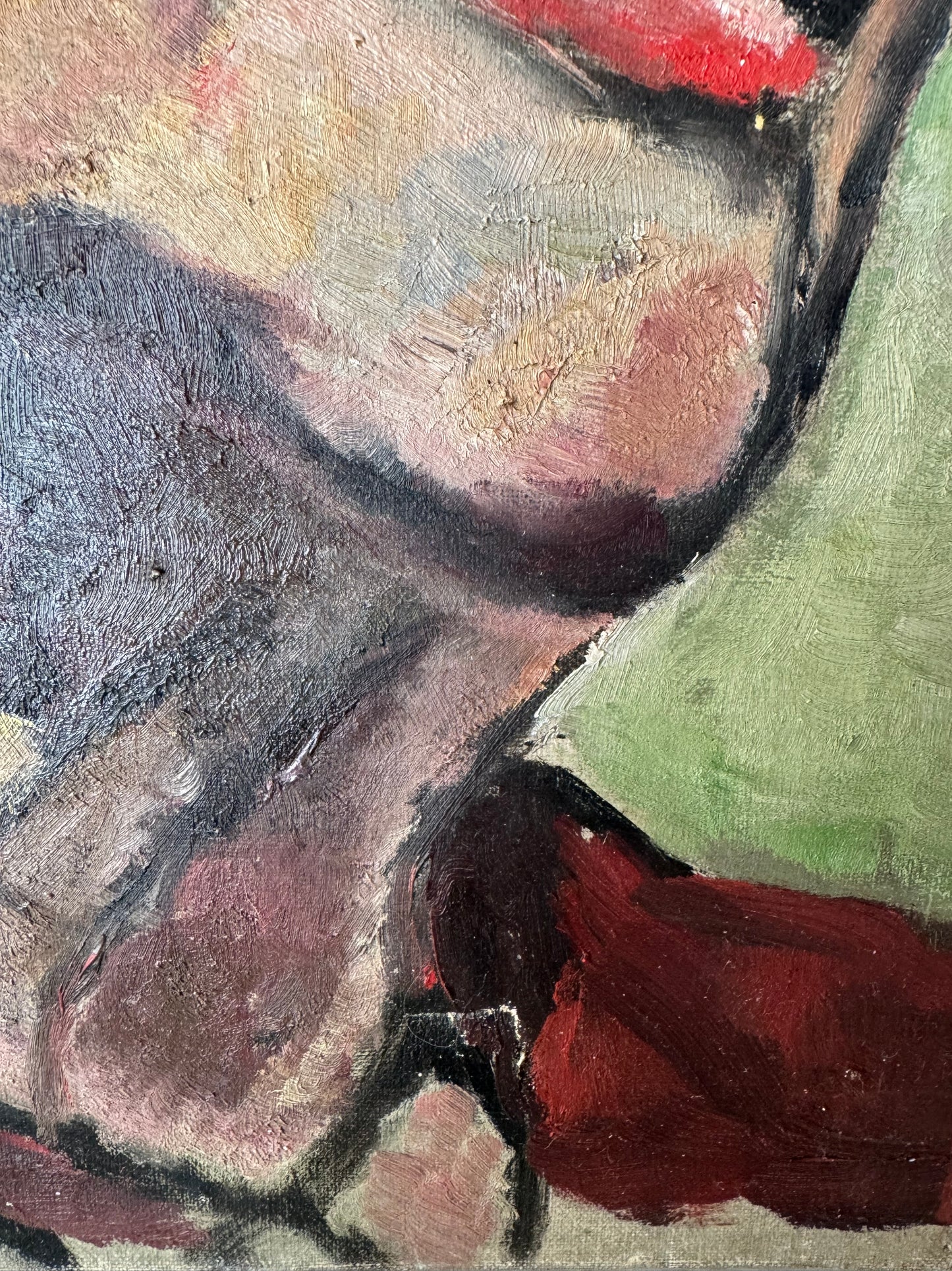 1950's Portrait Of A Lady Oil On Canvas