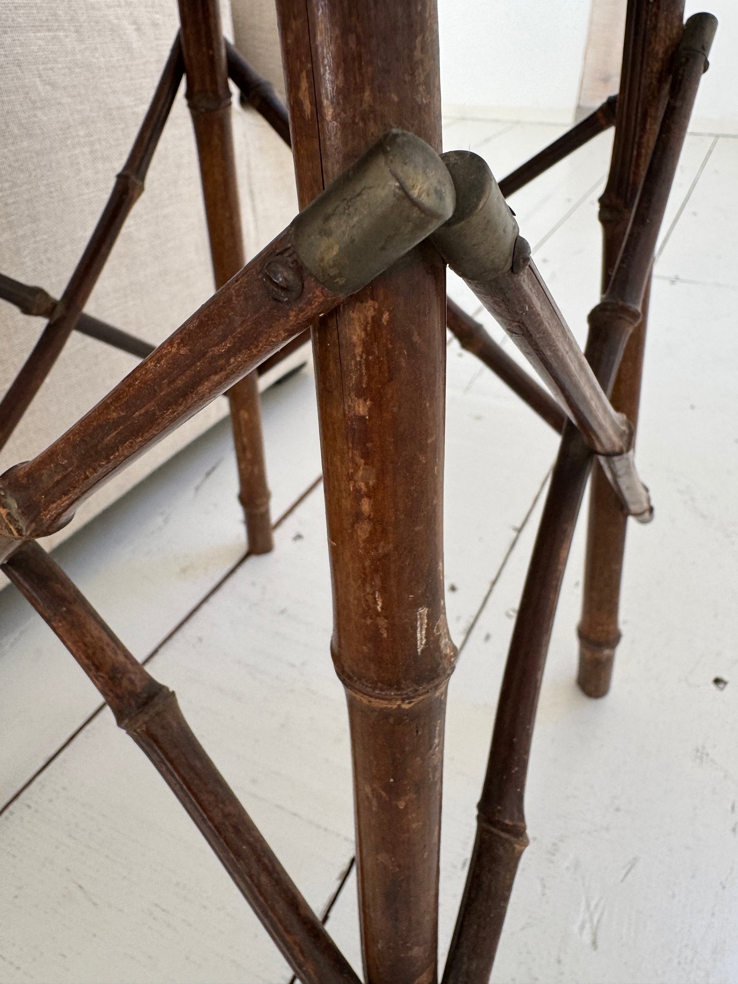 Antique French Small Bamboo Side Table