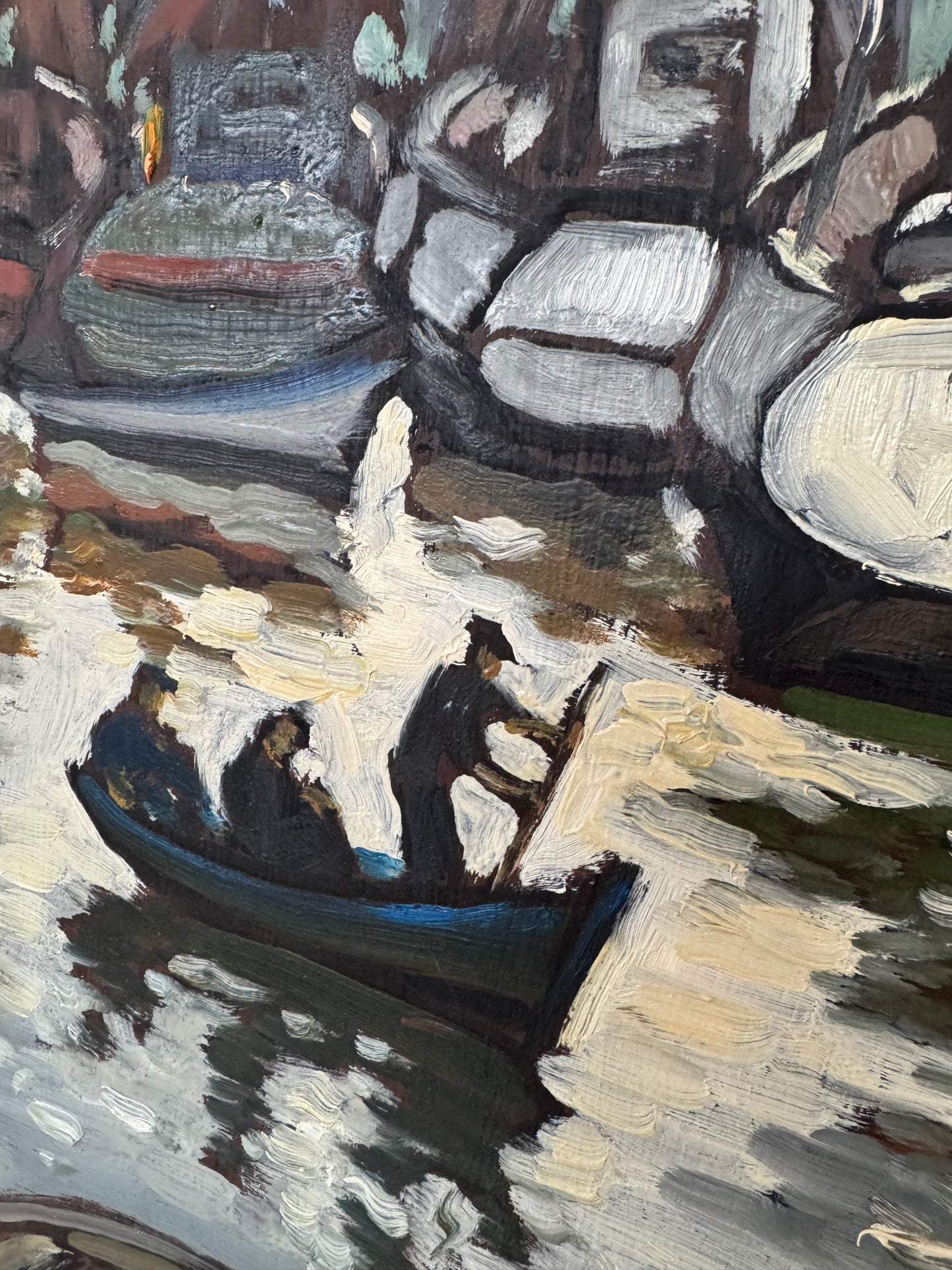 Expressive Mid Century French Harbour Scene Georges Bordonove