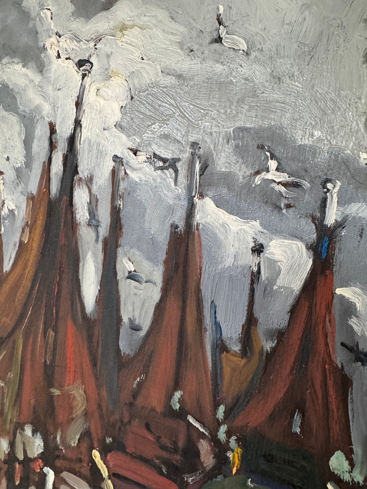 Expressive Mid Century French Harbour Scene Georges Bordonove