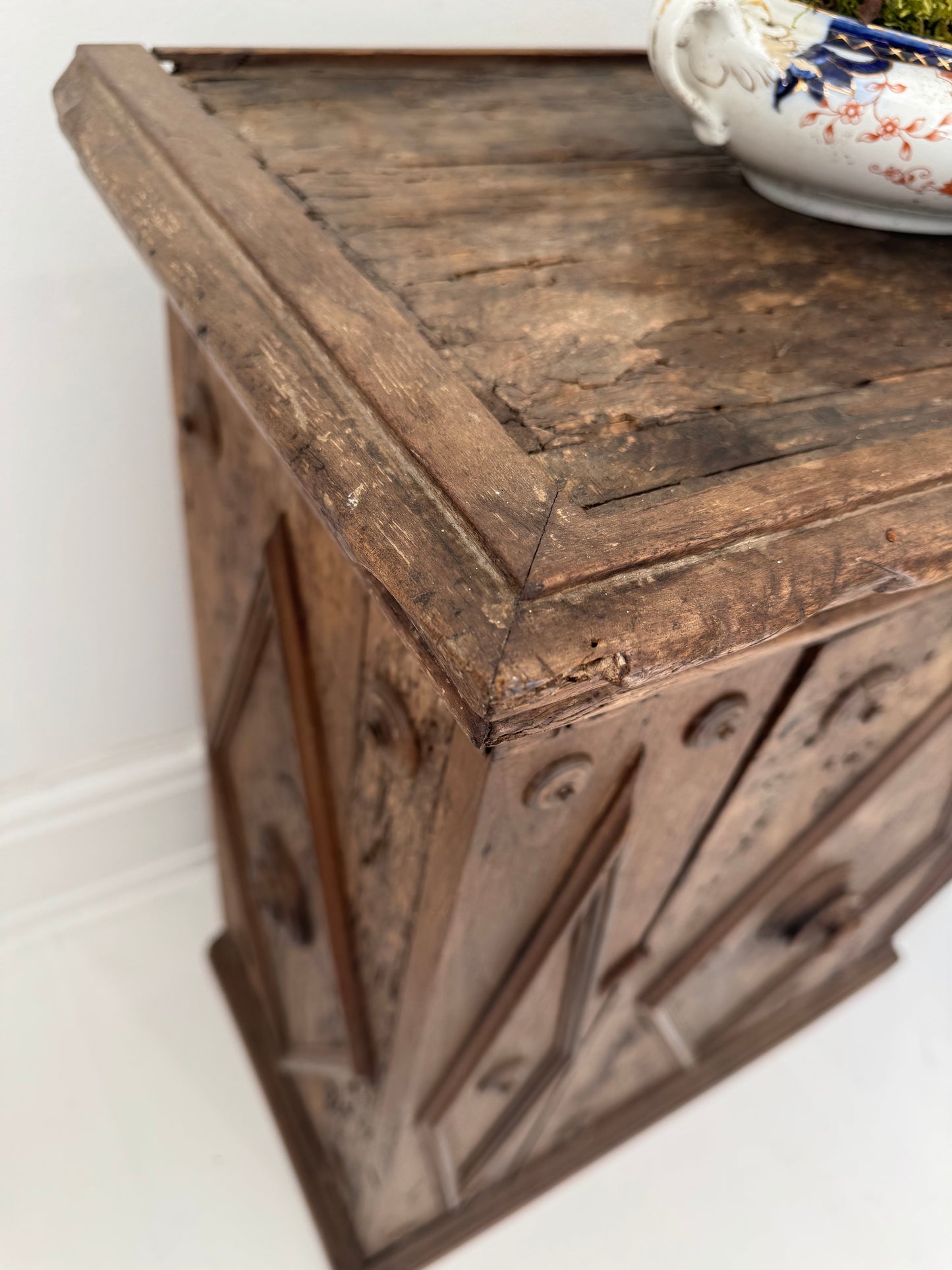 Antique Elm Burr Wood Cupboard