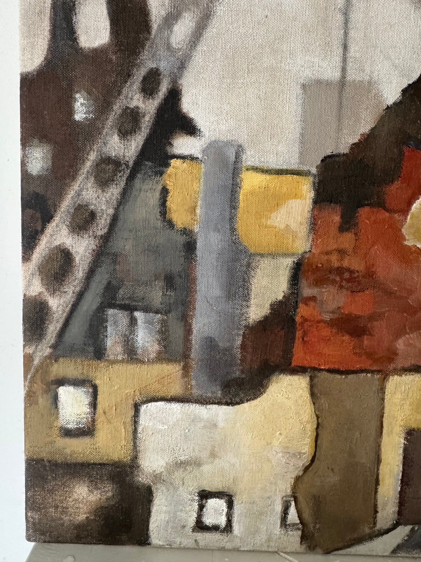 Vintage Industrial Landscape Oil On Canvas